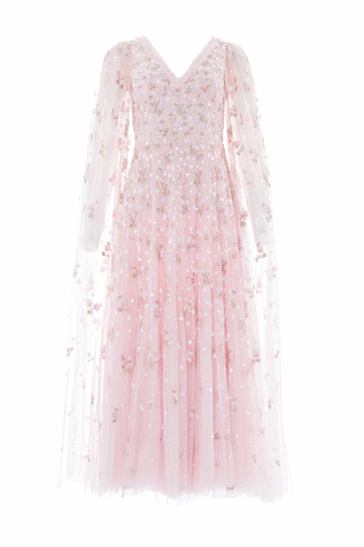 Needle & Thread Dahlia Ditsy Ankle Gown suknia różowa