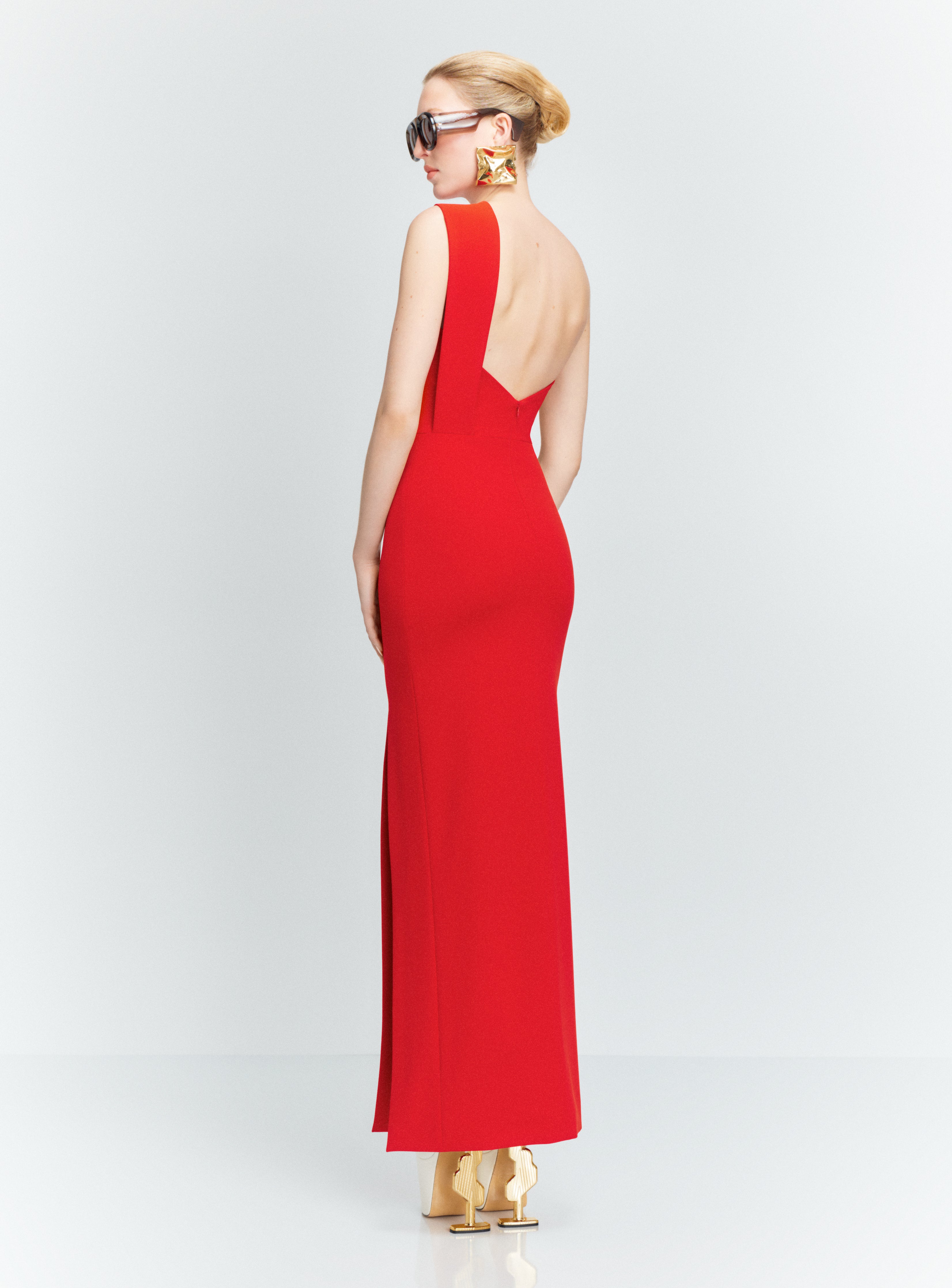 Solace London Lois sukienka wieczorowa czerwona maxi