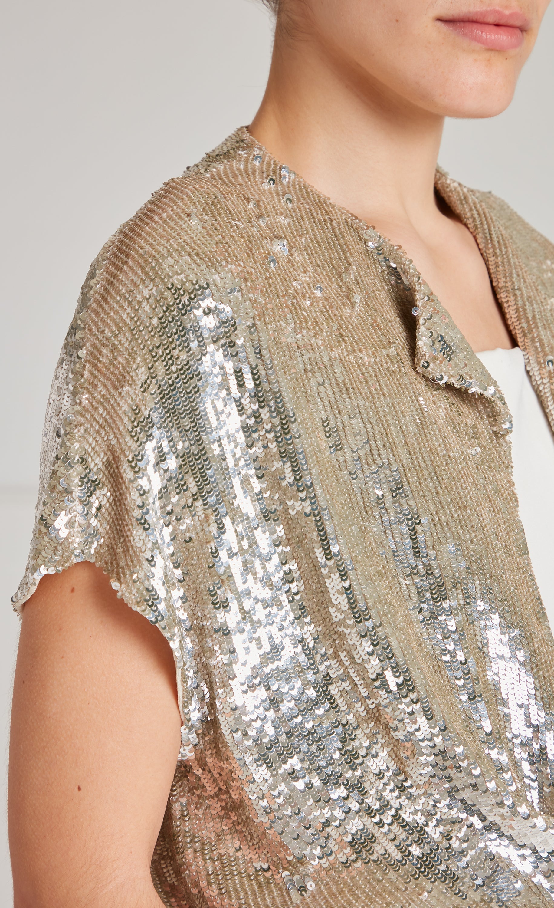 Temperley London Filigree żakiet cekinowy srebrny