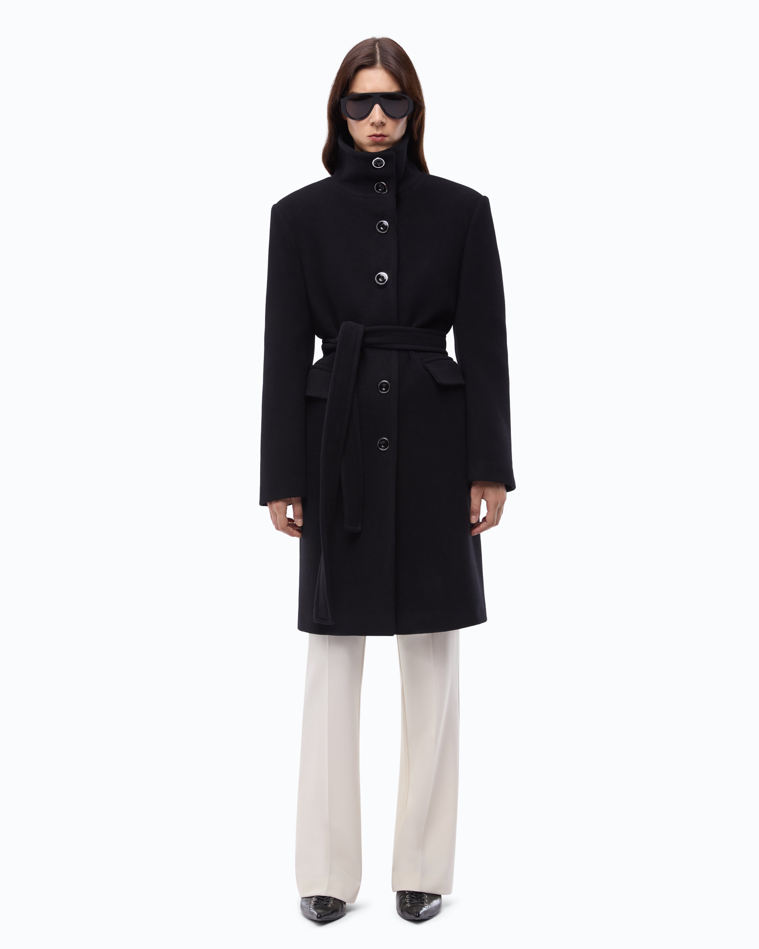 Pinko Citiso Coat płaszcz czarny wełniany