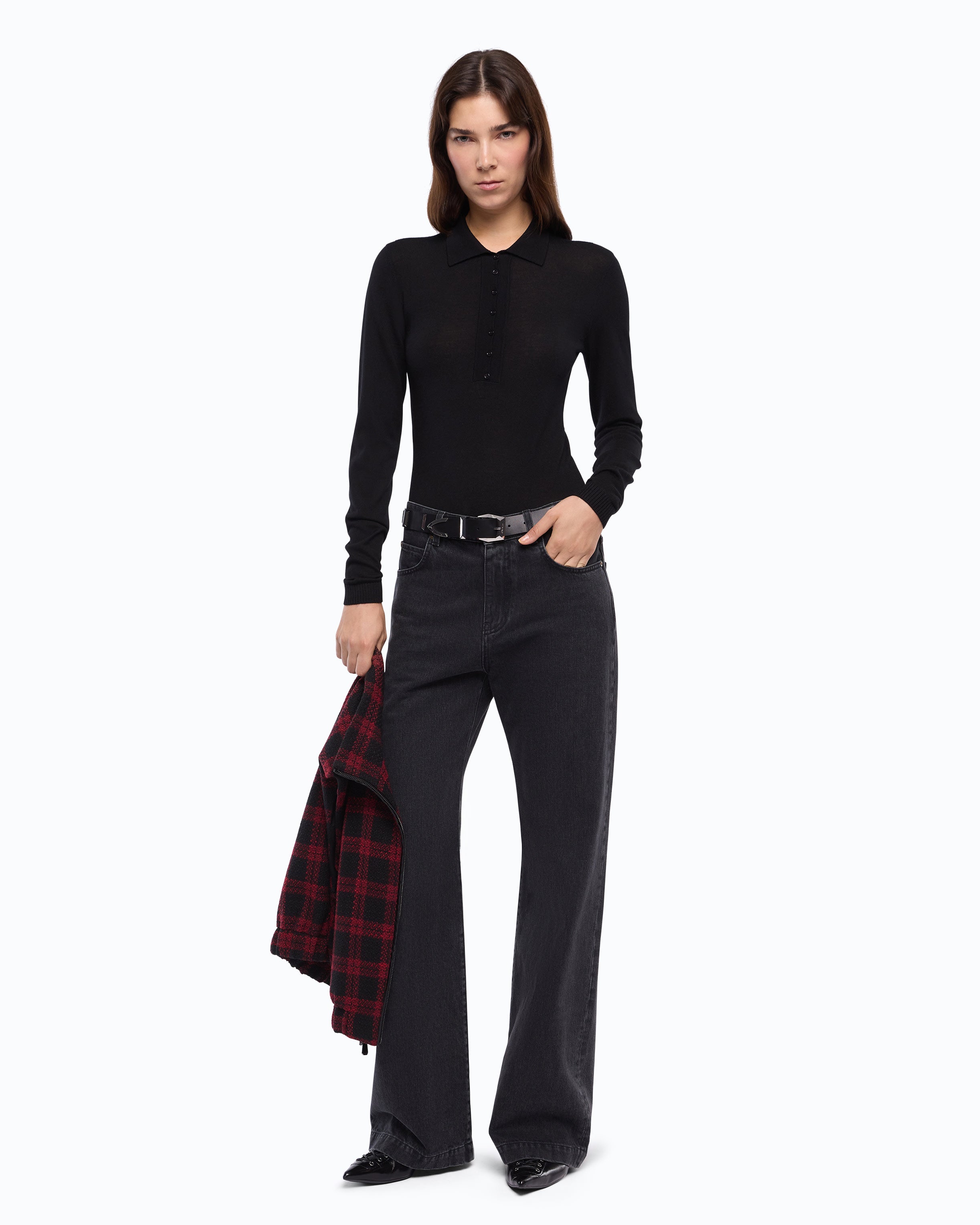 Pinko Ajaccio Bodysuit body czarne merino