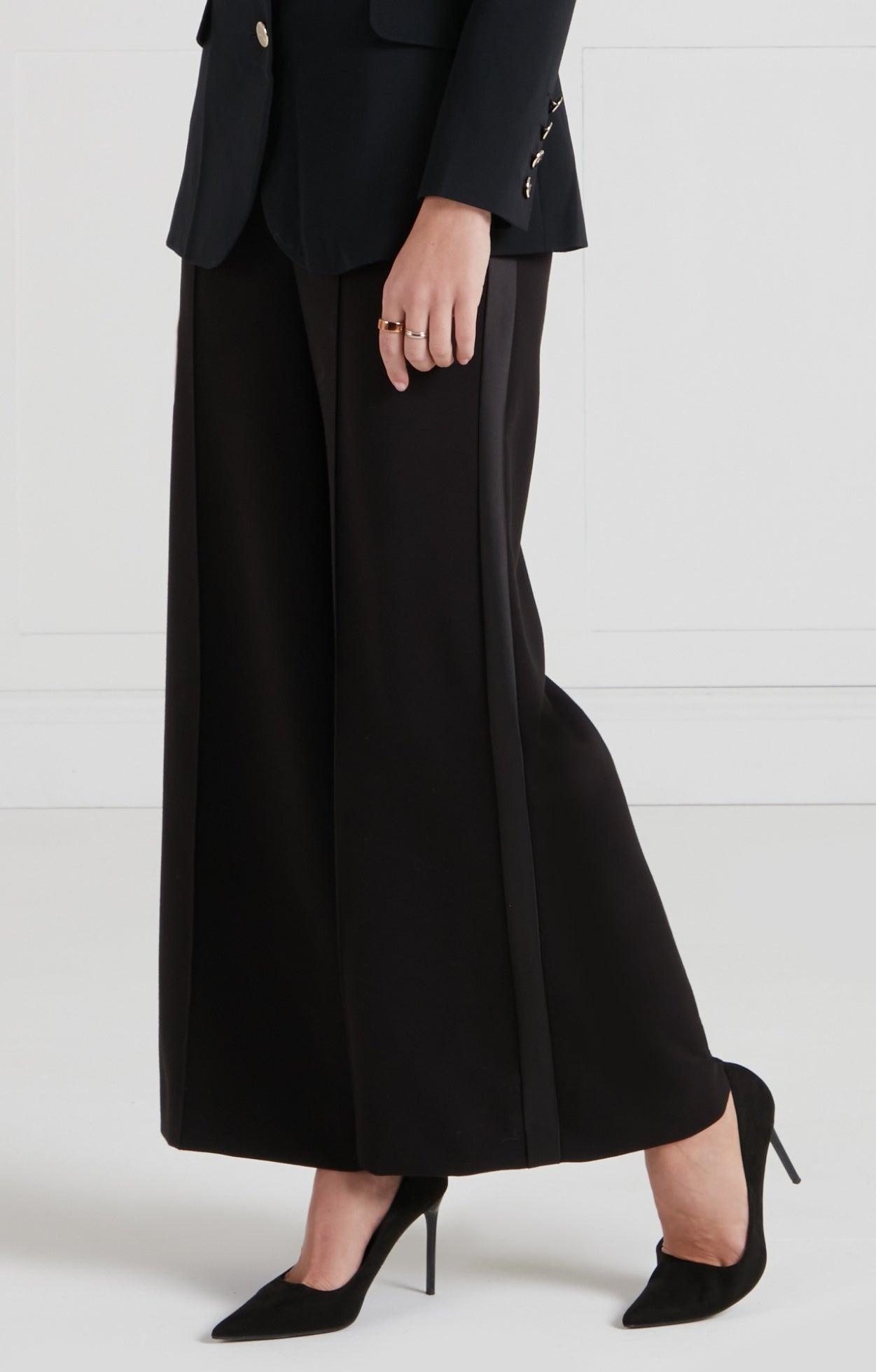 Temperley London Nyx spodnie czarne wełniane
