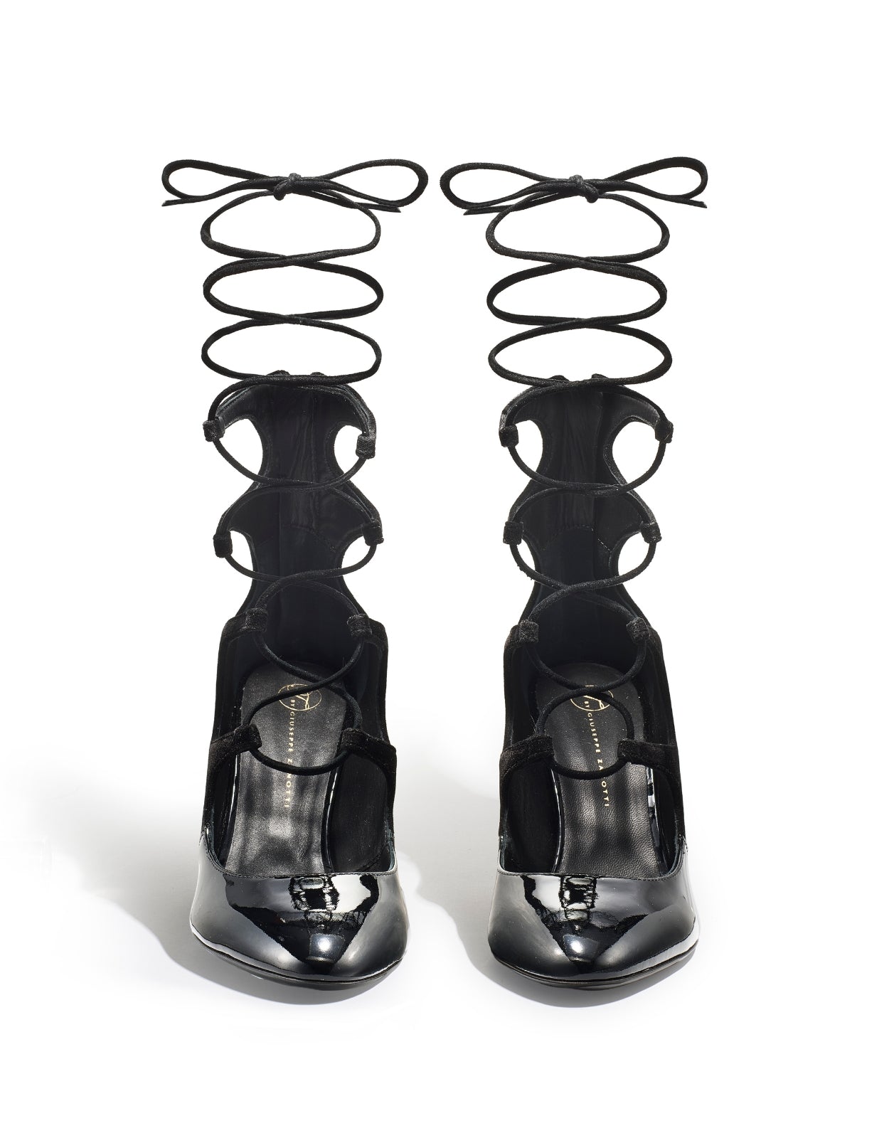 Temperley London Siren botki czarne aksamit 9 cm