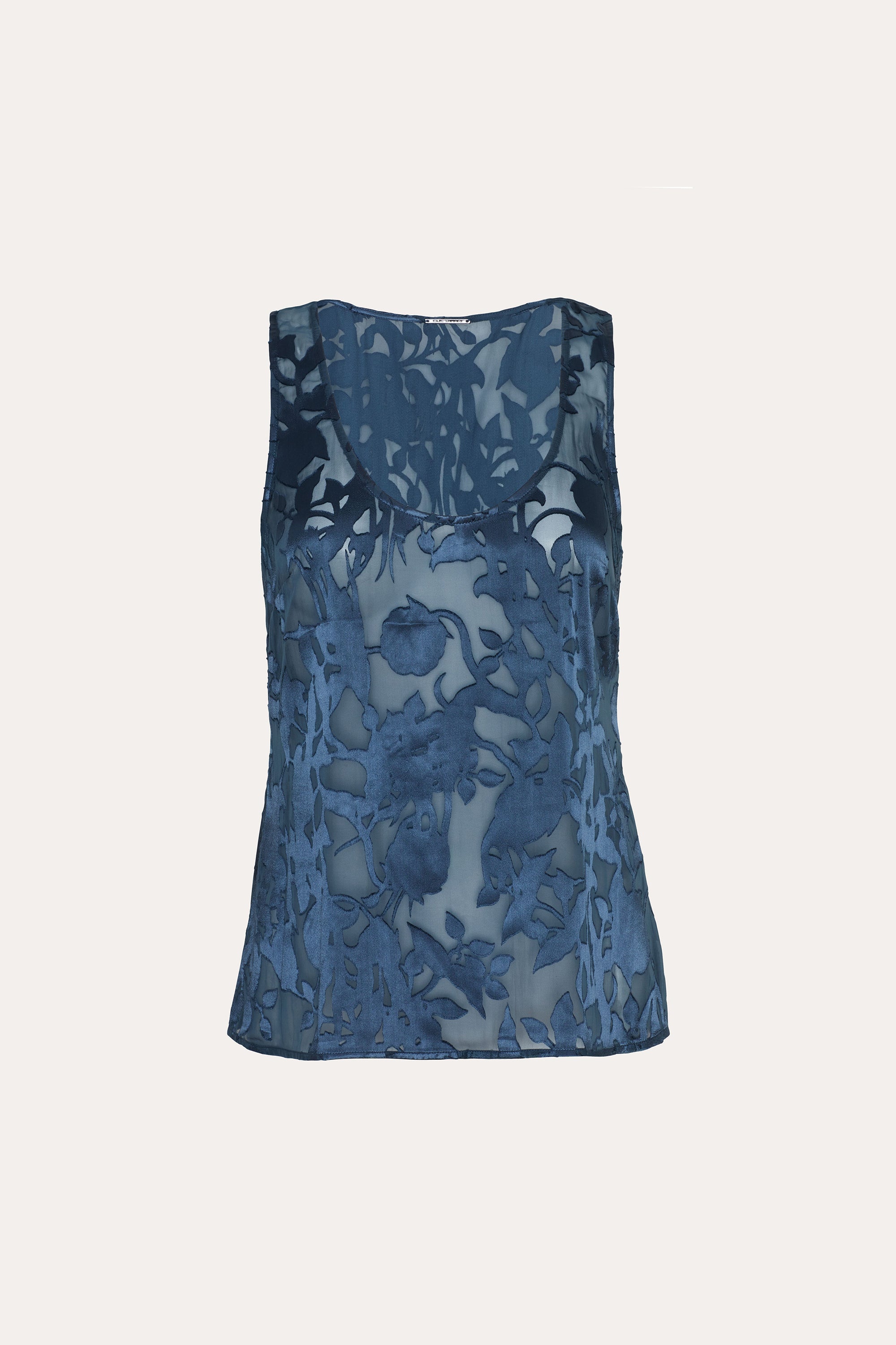 Elie Tahari Shadow Scoop Tank top niebieski kwiatowy
