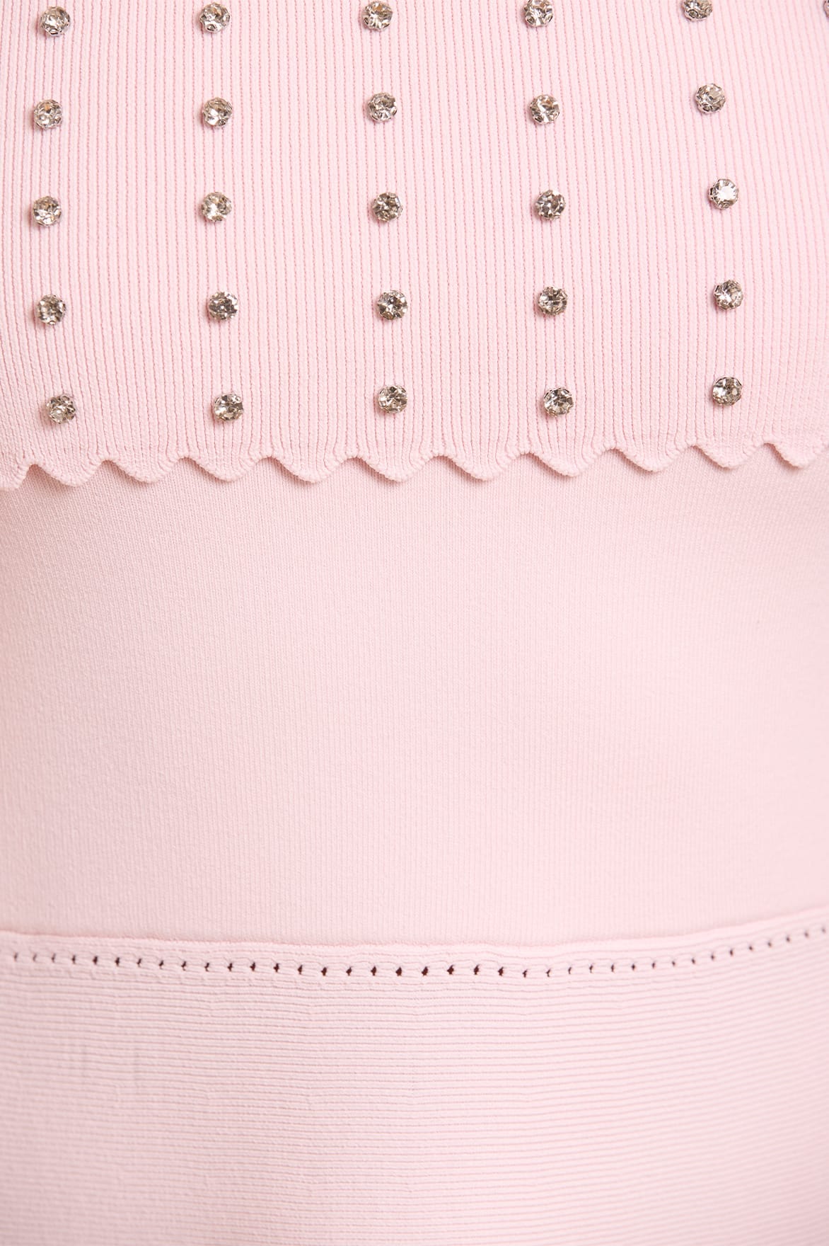 Needle & Thread Bardot Knit suknia dzianinowa Pink z kryształkami