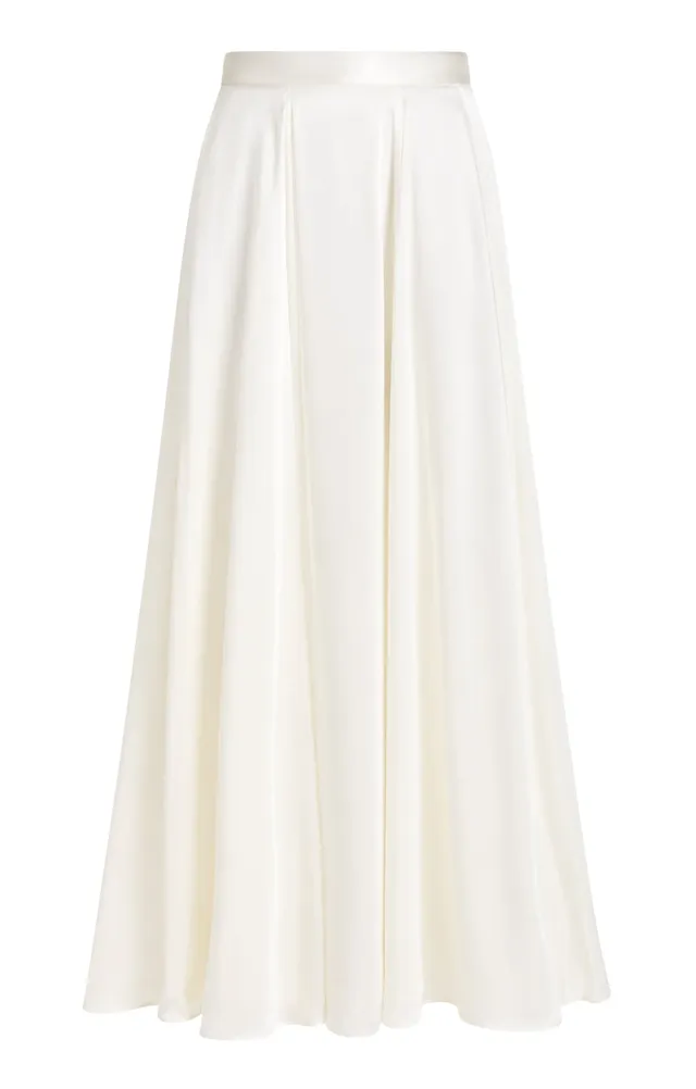 Temperley London Amerie spódnica satynowa ivory długa