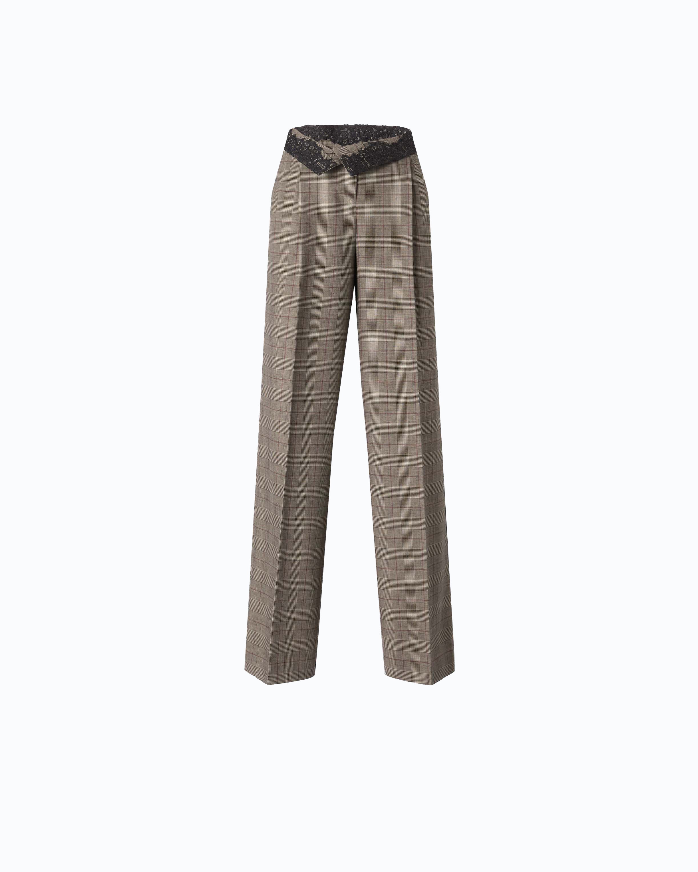 Pinko Plumeria Pants spodnie palazzo krata