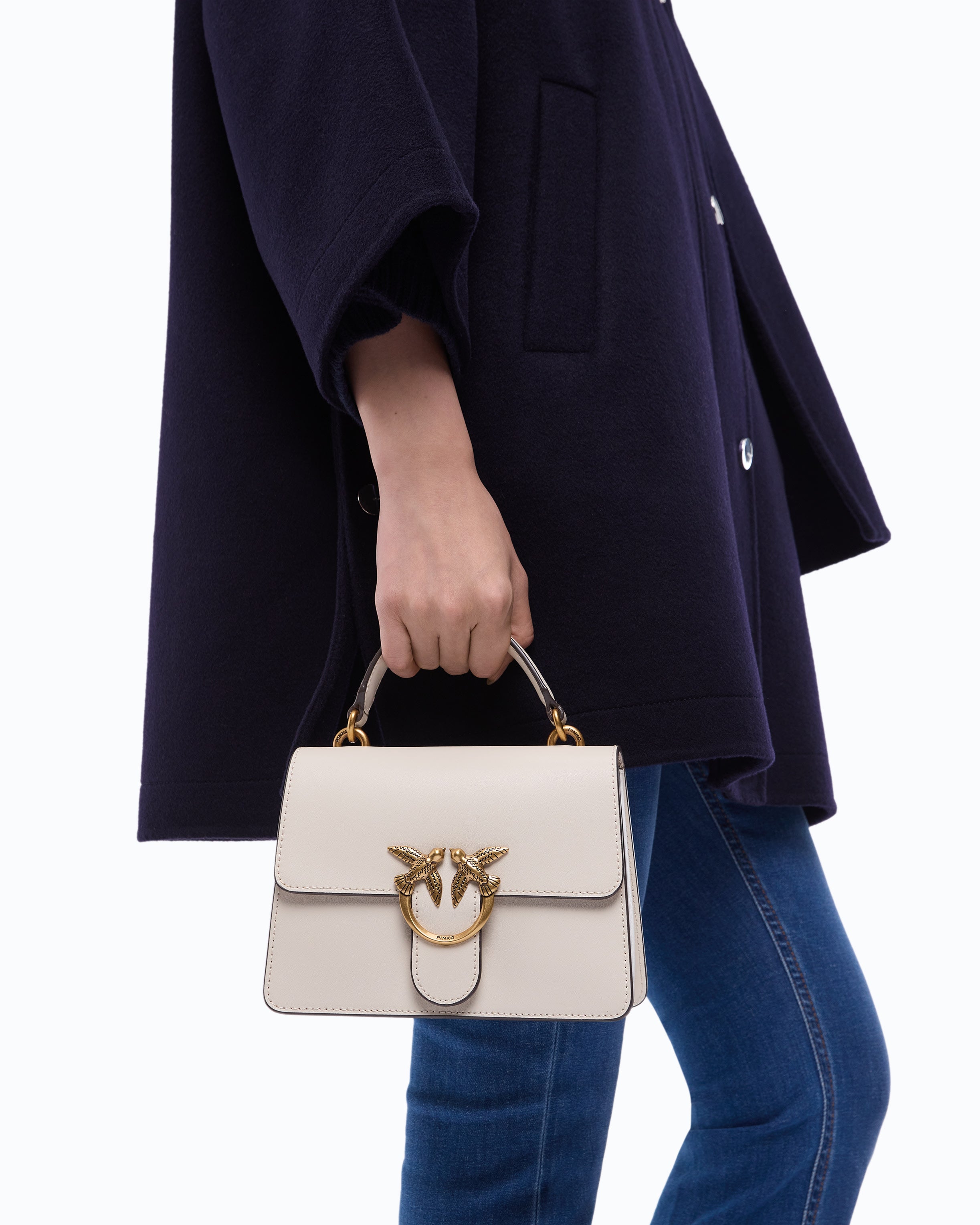 Pinko Mini Love Bag One Top Handle Light Simply torebka biała
