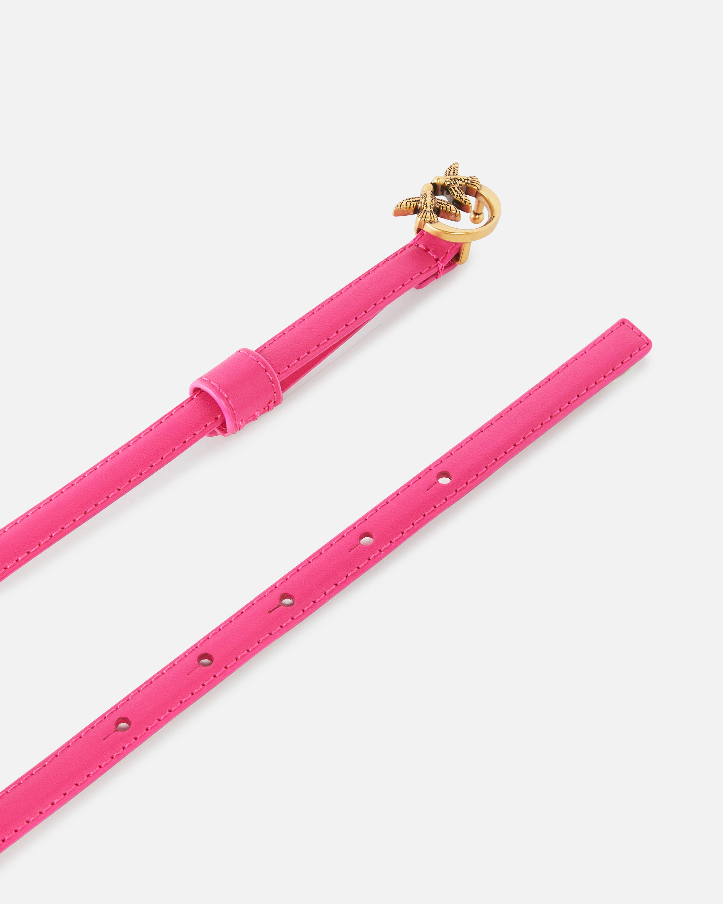 Pinko Love Birds Thin Buckle Belt pasek 1cm skóra