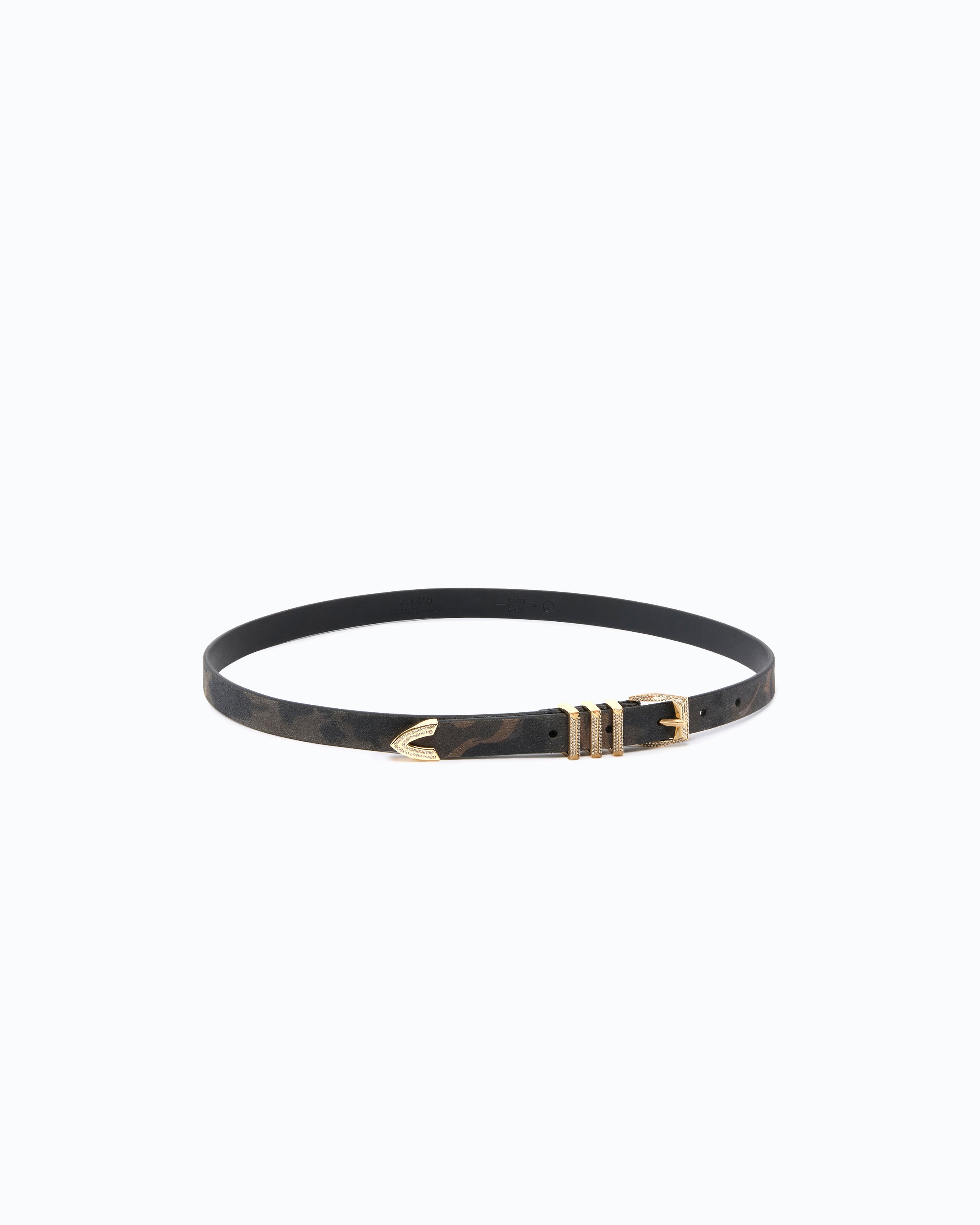 Pinko Triptych Belt pasek zamszowy moro 1,7 cm