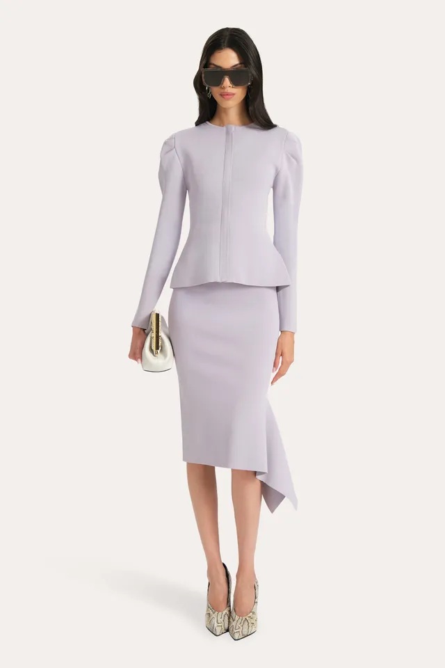 Elie Tahari Kaia Milano żakiet Purple Haze peplum