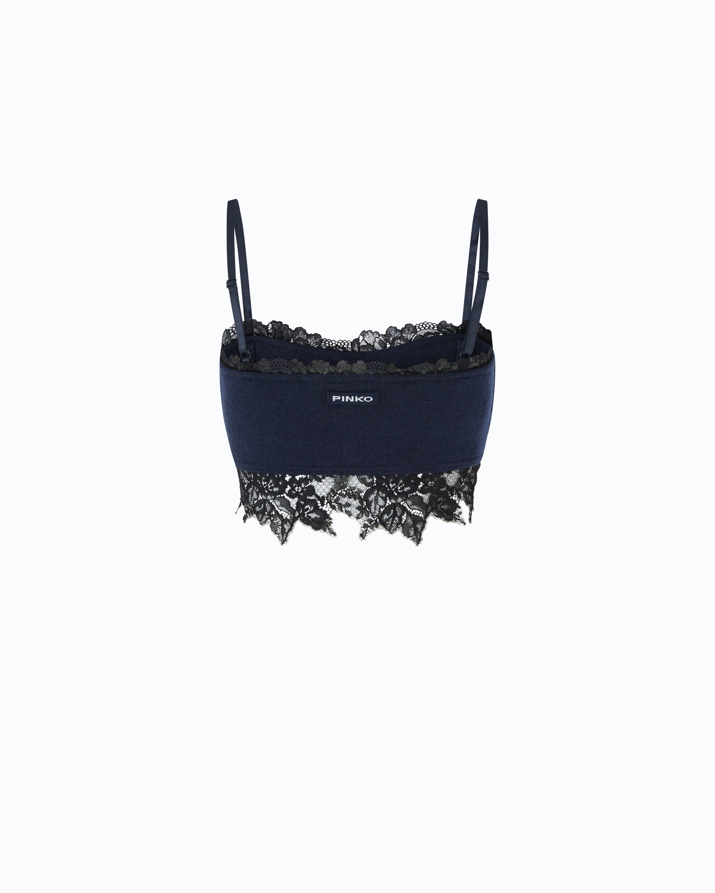 Pinko Bramito Bra bralette koronkowy niebieski