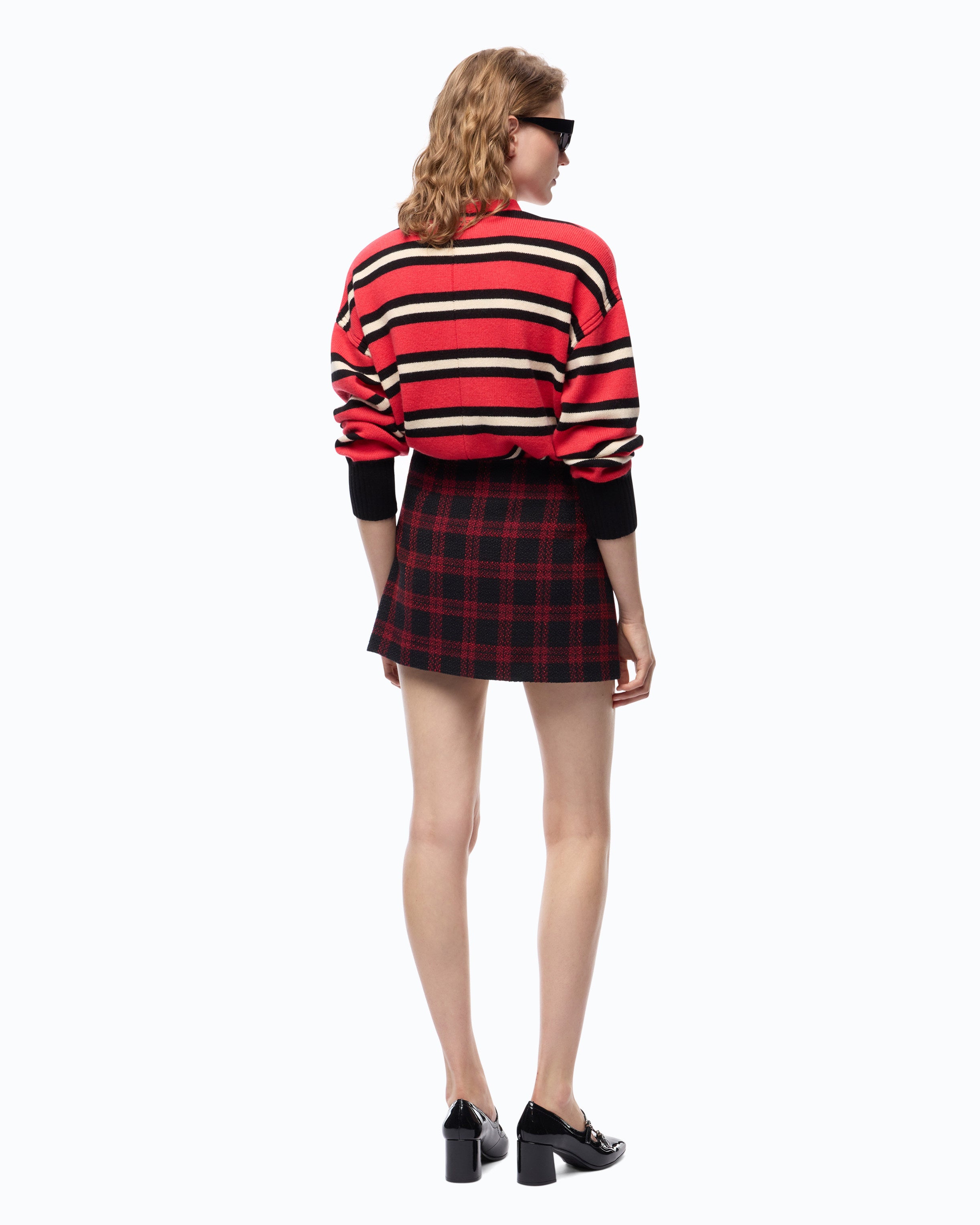 Pinko Grevillea spódnica mini kopertowa w kratę