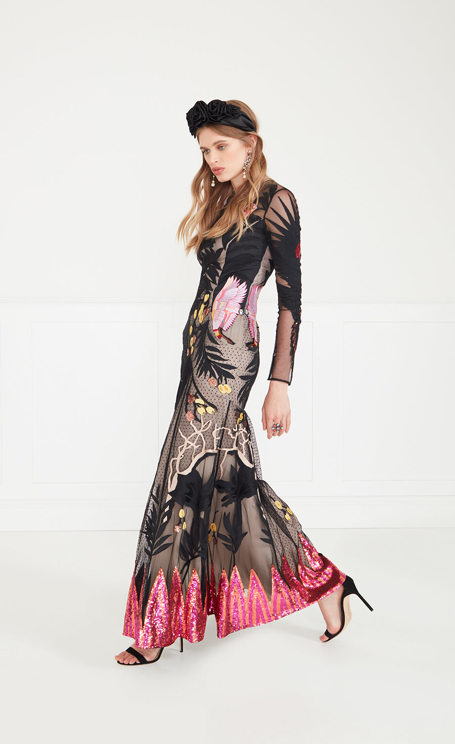 Temperley London Opera Tattoo sukienka wieczorowa Black Mix