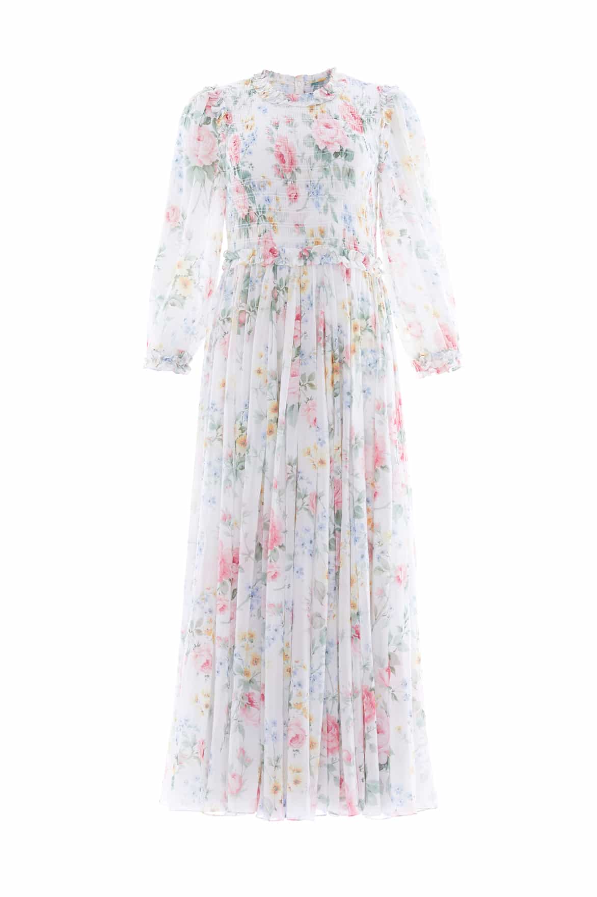 Needle & Thread Pompadour Garden Chiffon Smocked sukienka multi