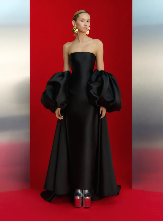 Solace London Lea sukienka wieczorowa maxi czarna