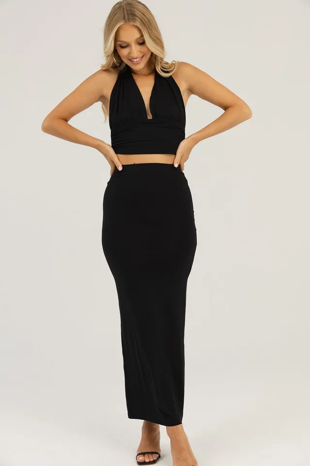 Nudyess Escape spódnica maxi Black modalowa