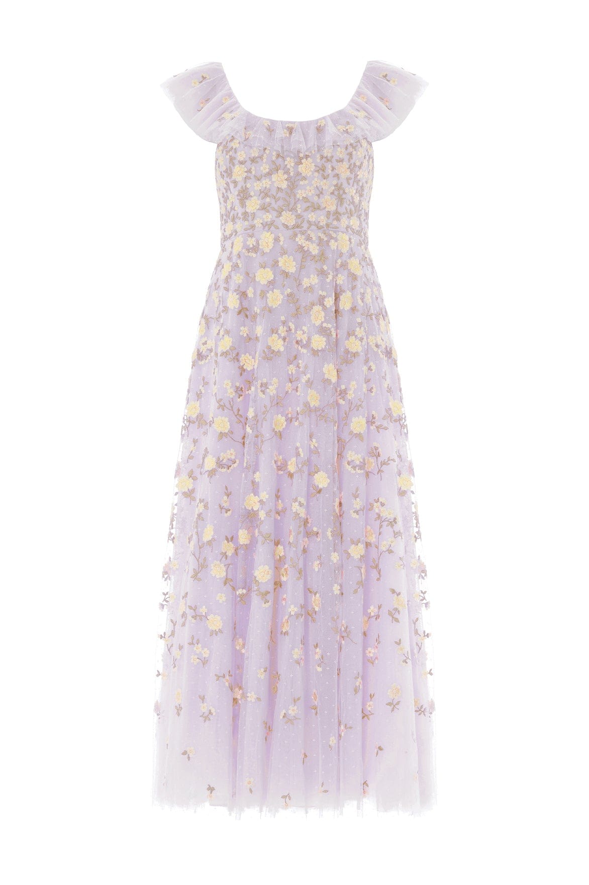 Needle & Thread Lea Ditsy Ankle Gown suknia liliowa do kostek