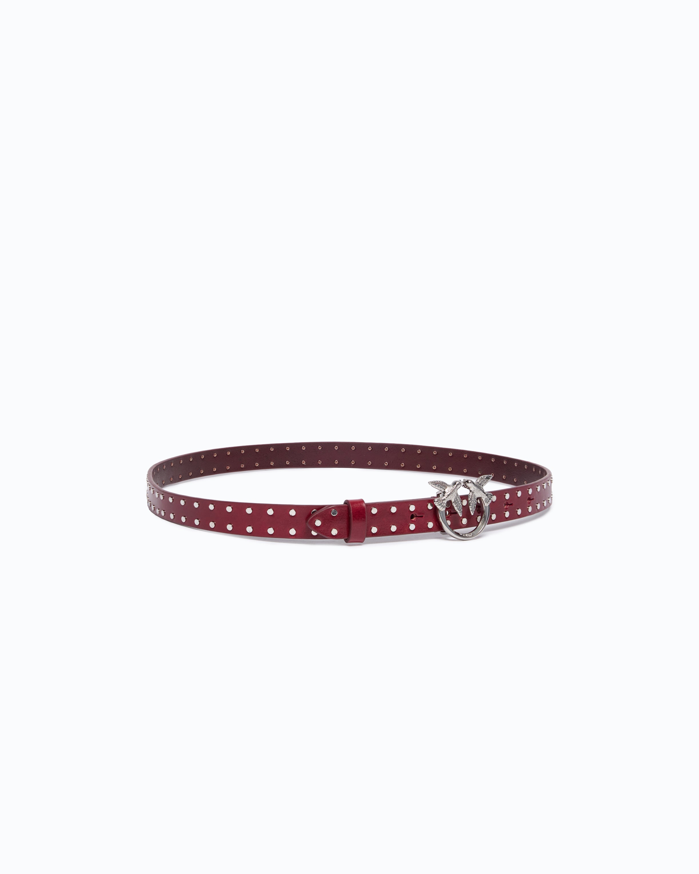 Pinko Love Belt pasek skórzany damski 2 cm ćwieki