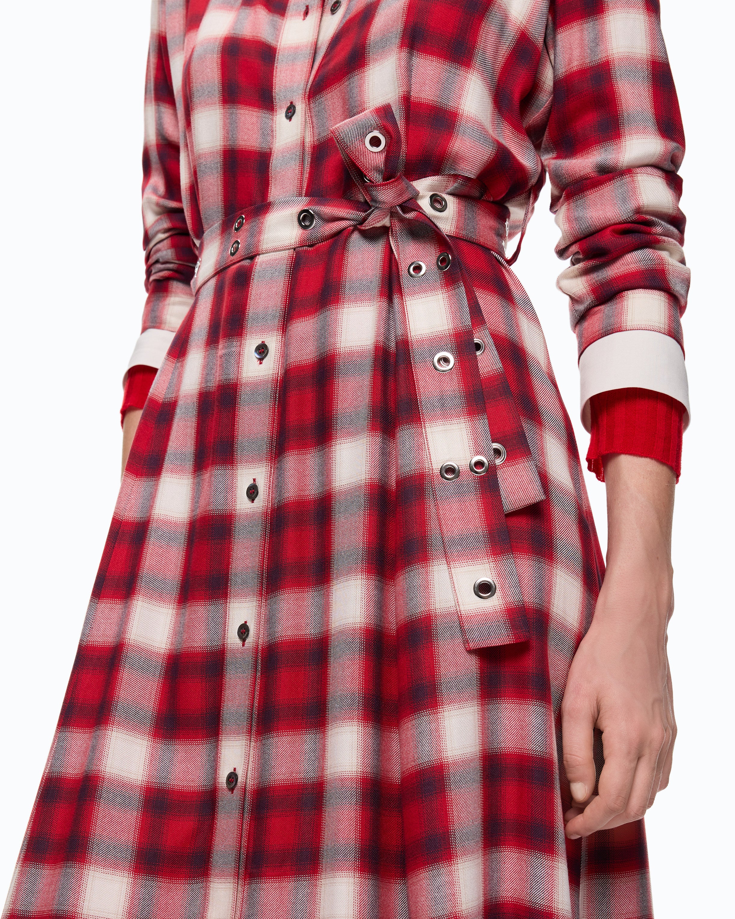 Pinko Atropa Dress sukienka maxi szmizjerka w kratkę