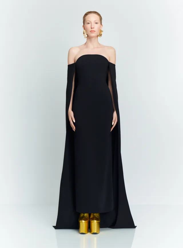 Solace London Fia sukienka maxi czarna bez ramiączek