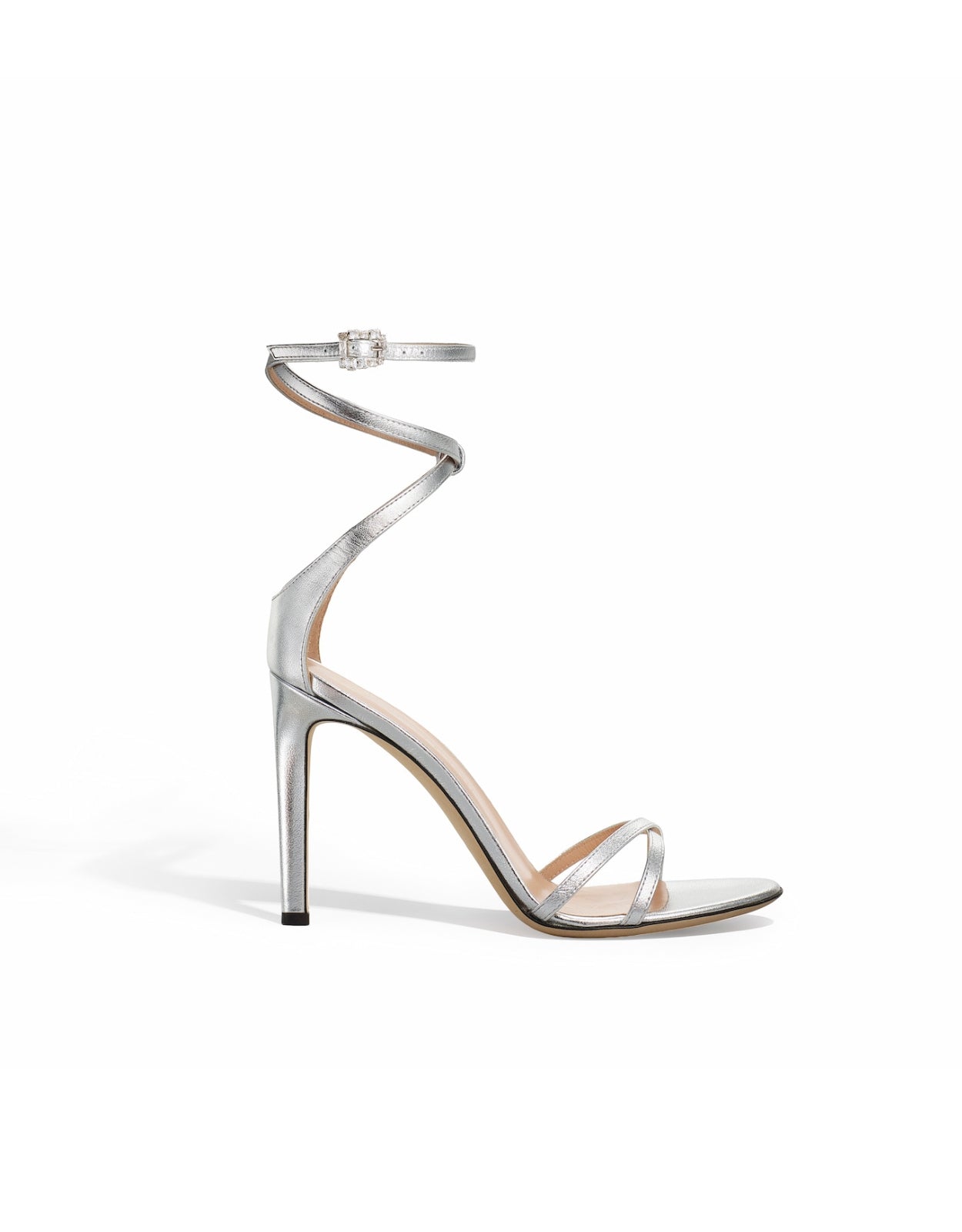 Temperley London Vixen sandały srebrne 10 cm