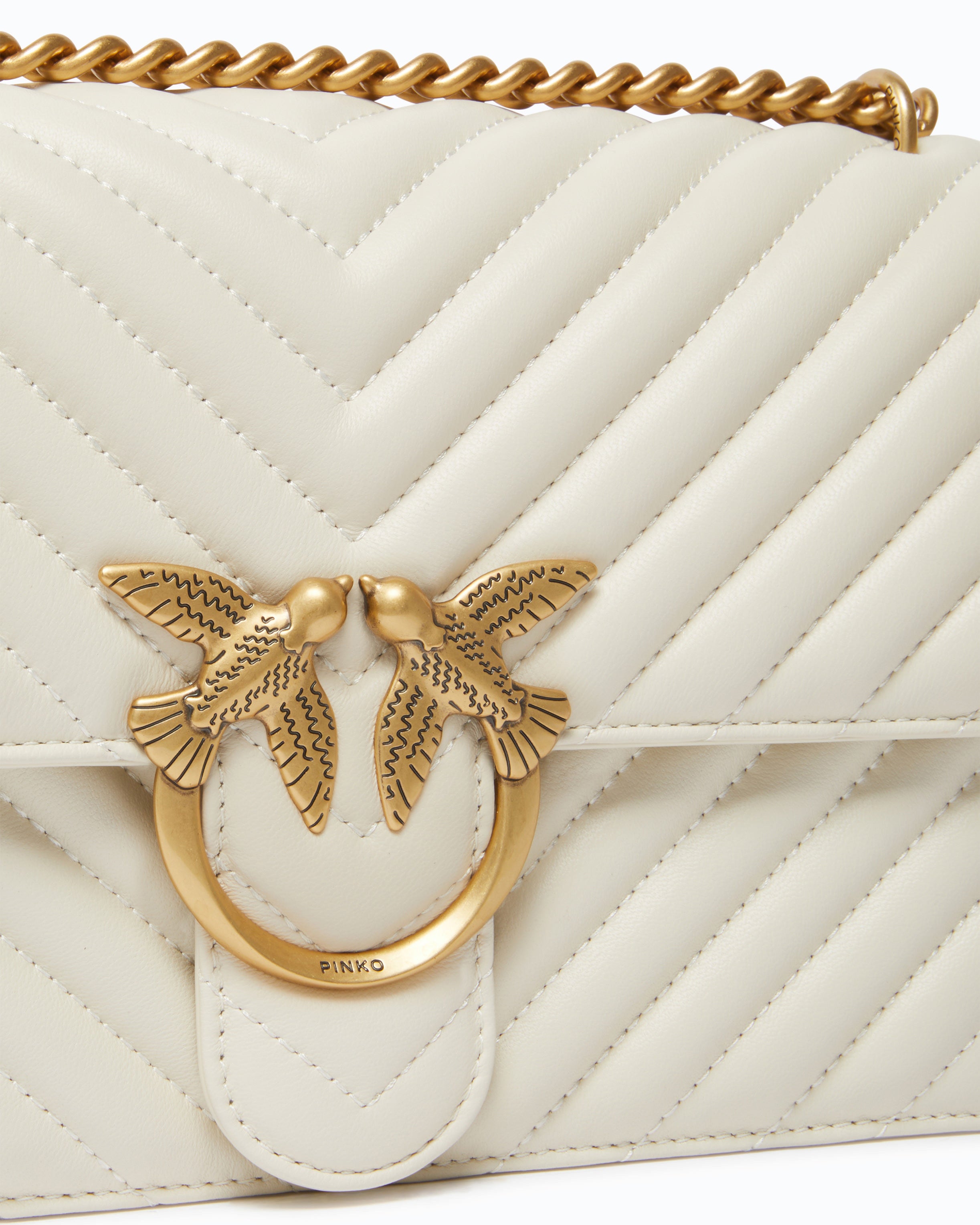 Pinko Love Bag One Chevron torebka biała