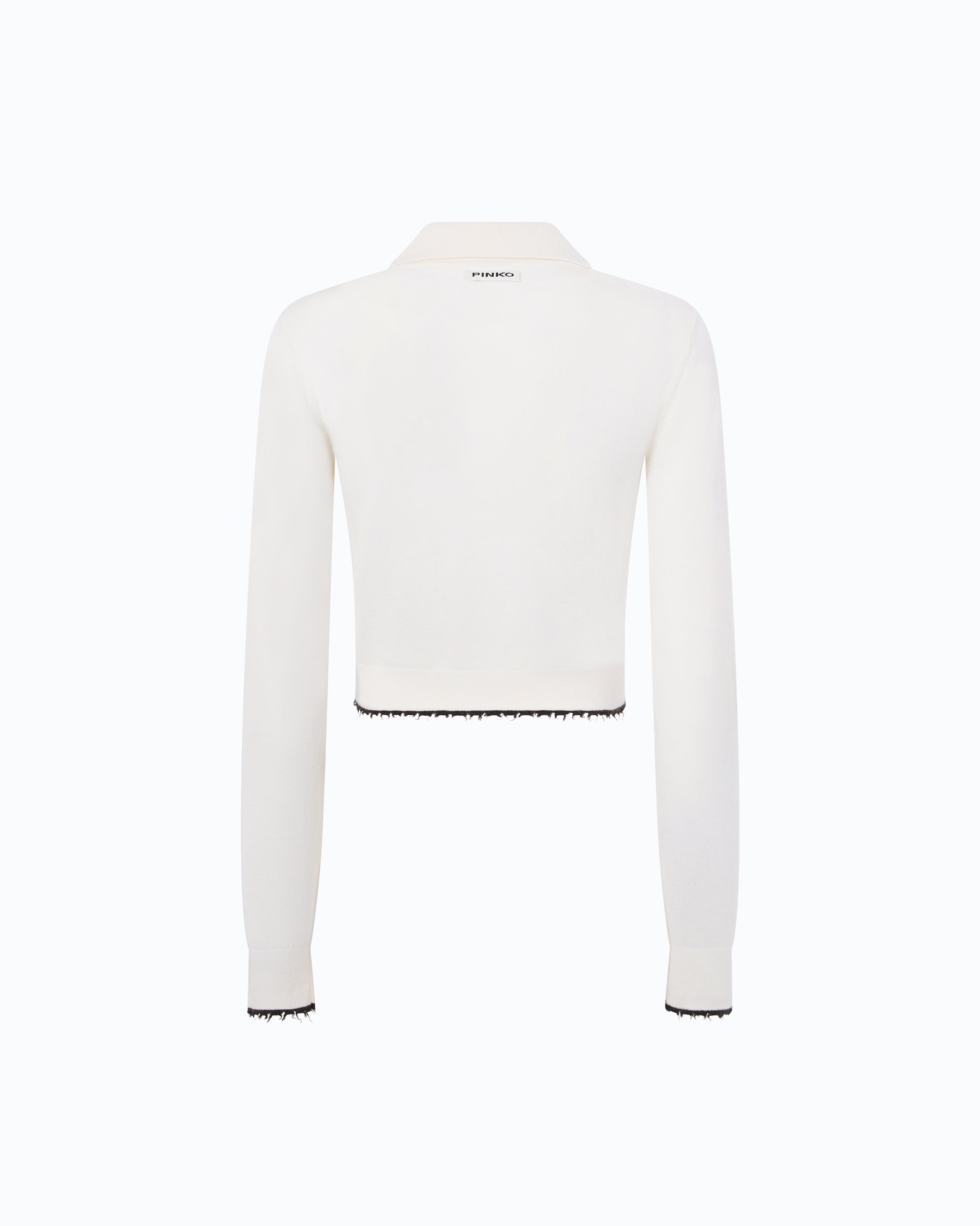 Pinko Madrid kardigan polo wełniany biały S