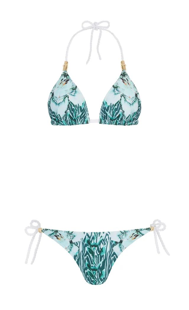 Temperley London Liana top bikini niebieski mix