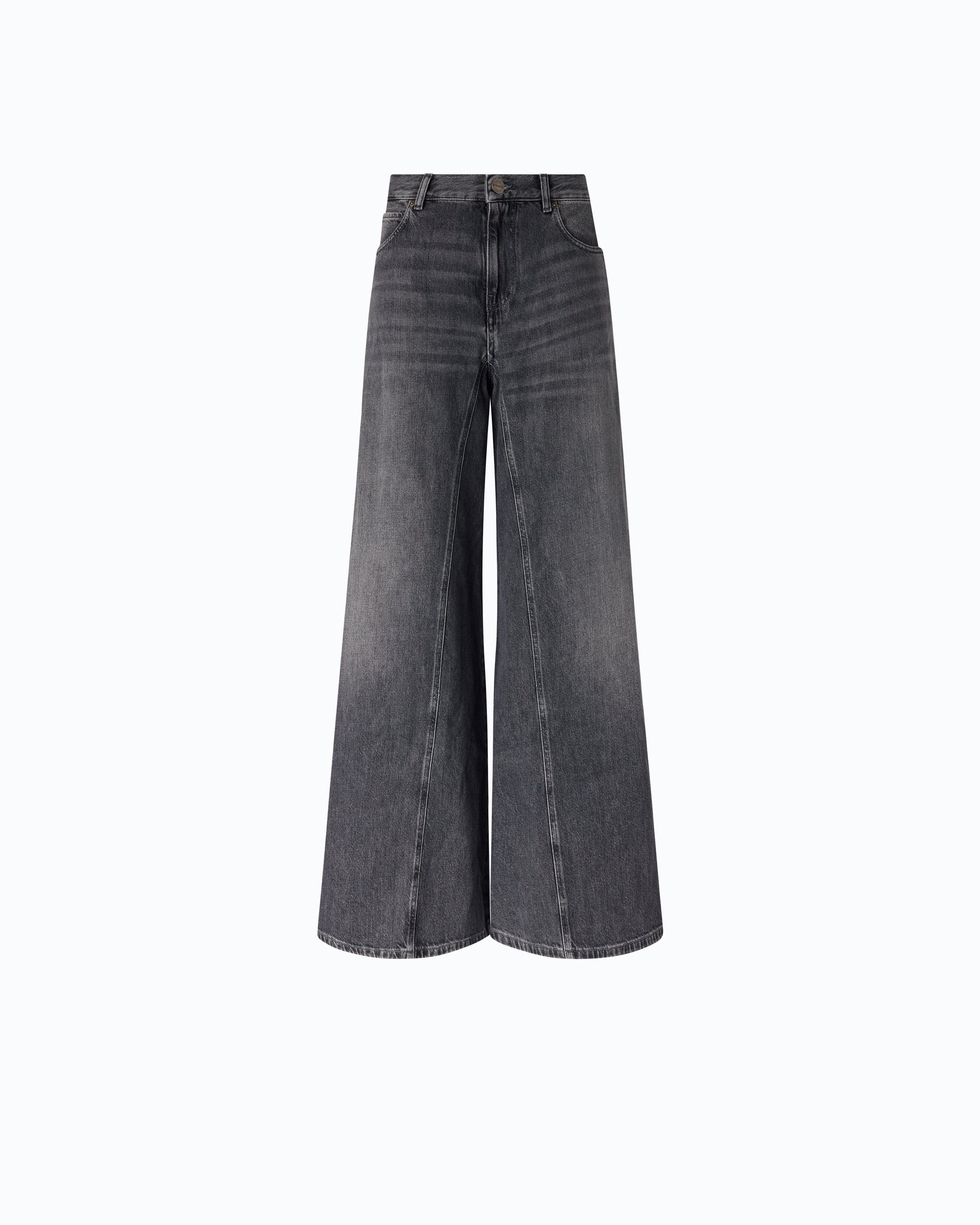 Pinko Winona Wide Leg jeansy rozszerzane szare