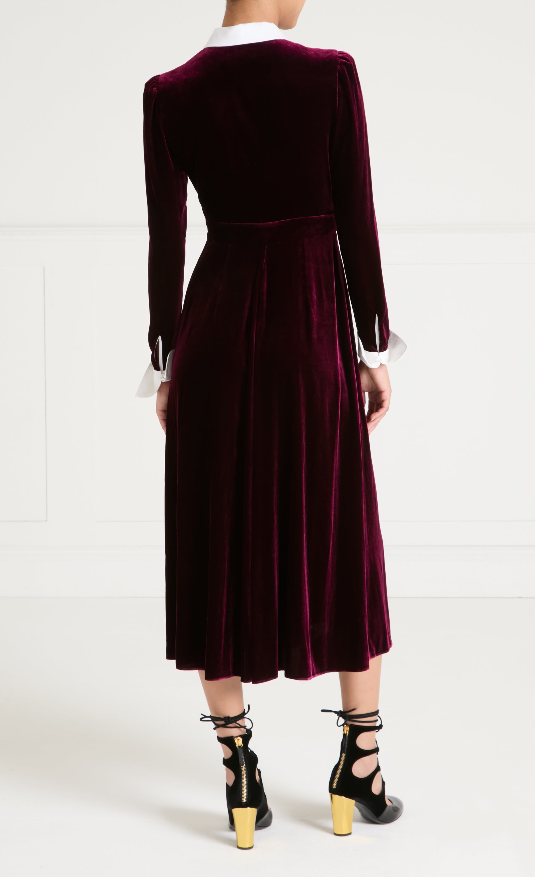 Temperley London Pompidou sukienka bordowa midi