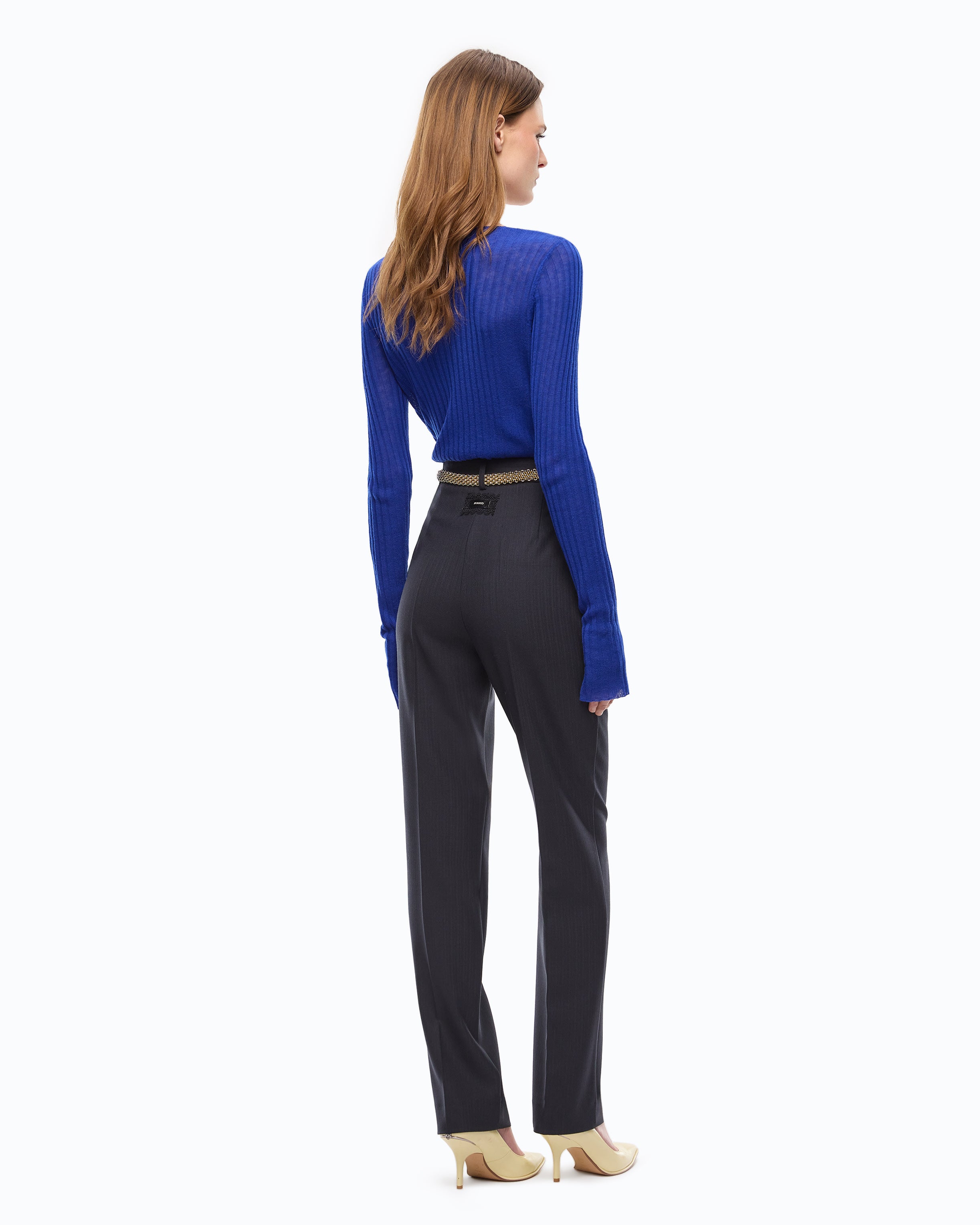 Pinko Pleione Pants spodnie cygaretki niebieskie