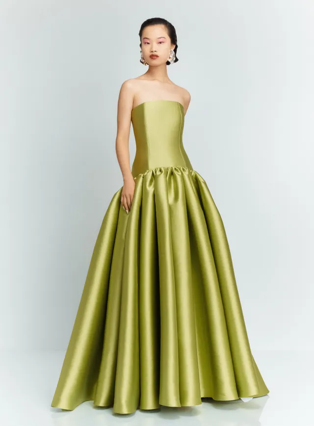 SOLACE LONDON The Cassias Maxi Dress sukienka gruszkowa zieleń