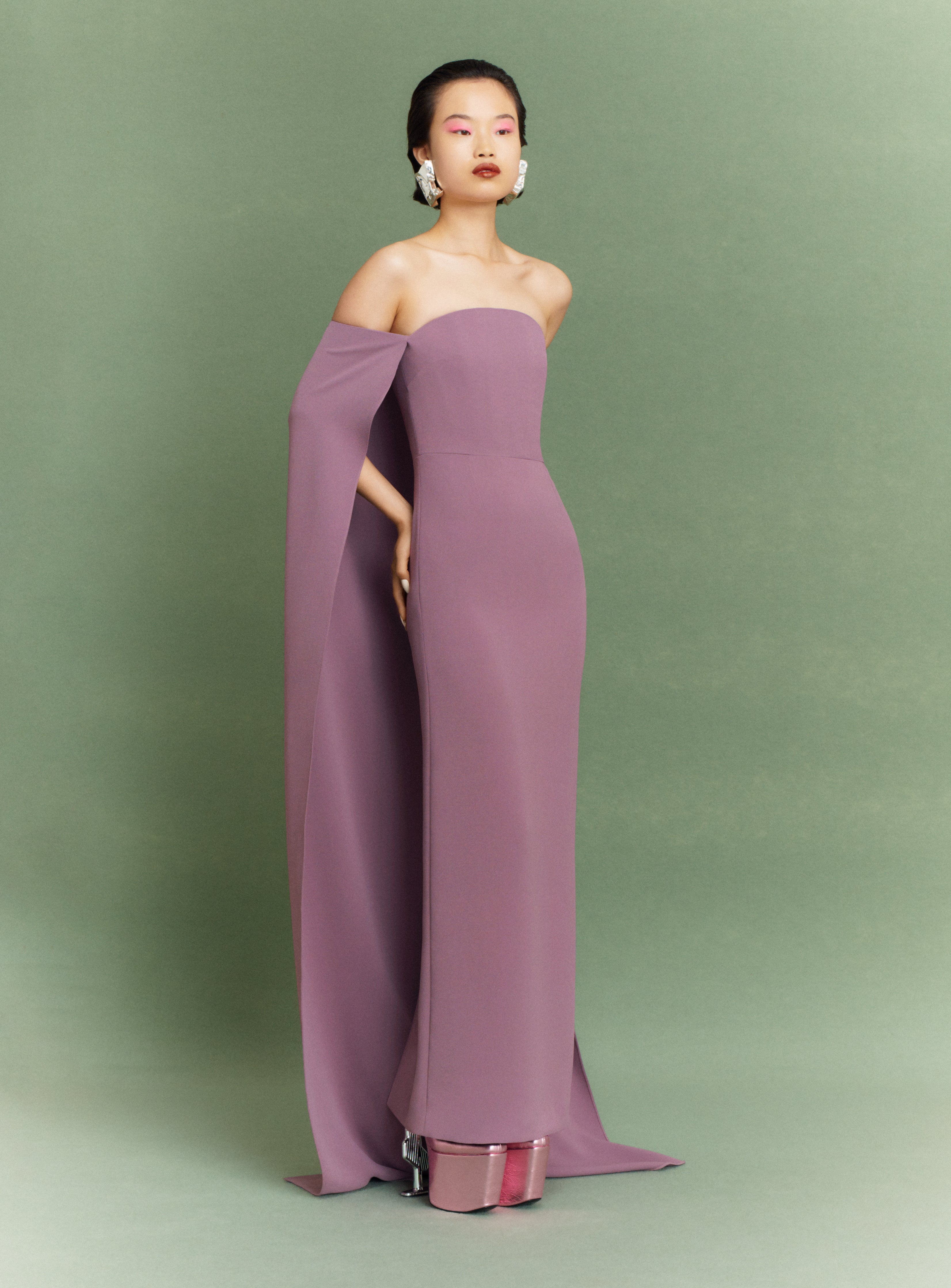 Solace London Fia Maxi sukienka wieczorowa acai