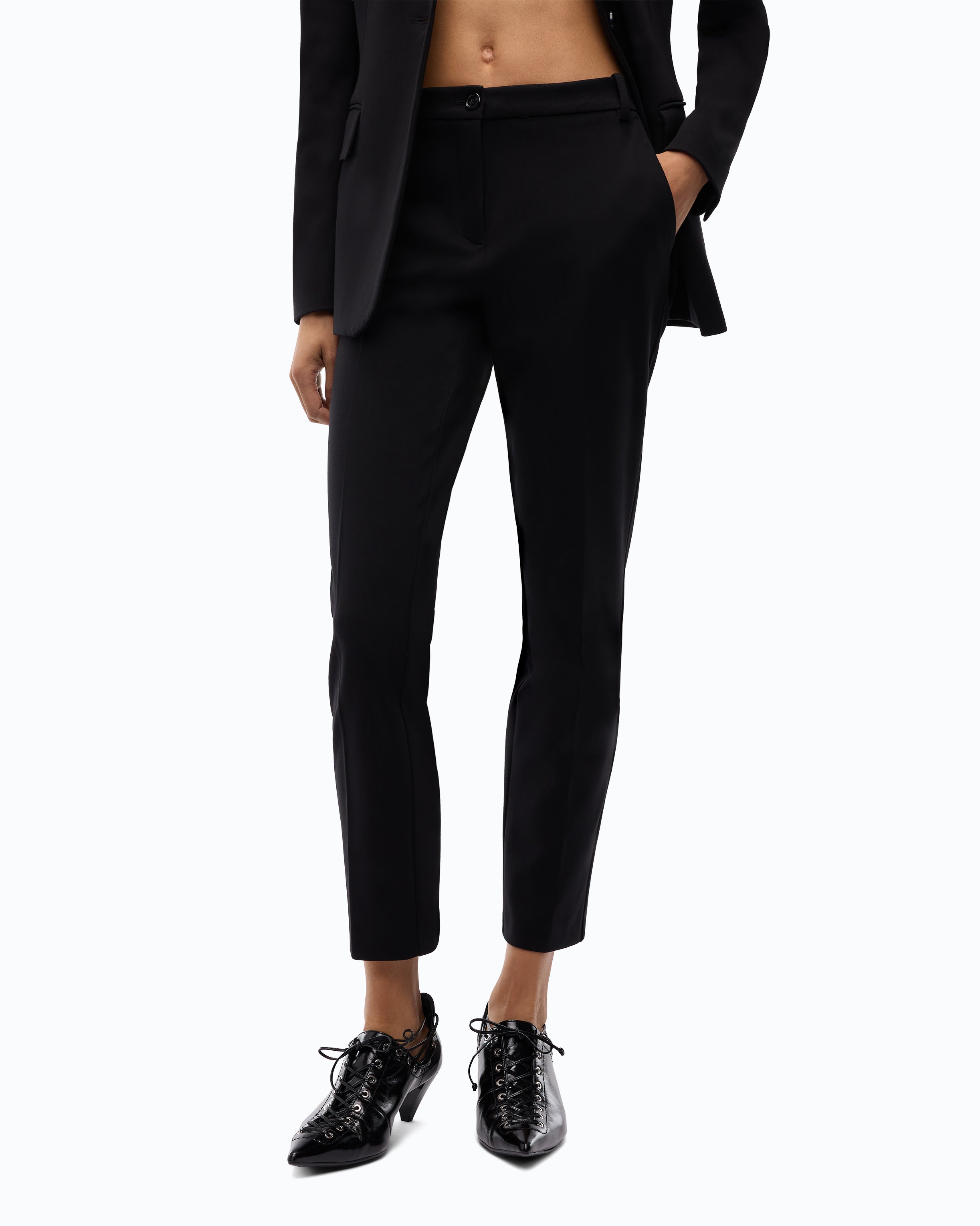 Pinko spodnie slim czarne eleganckie w kant