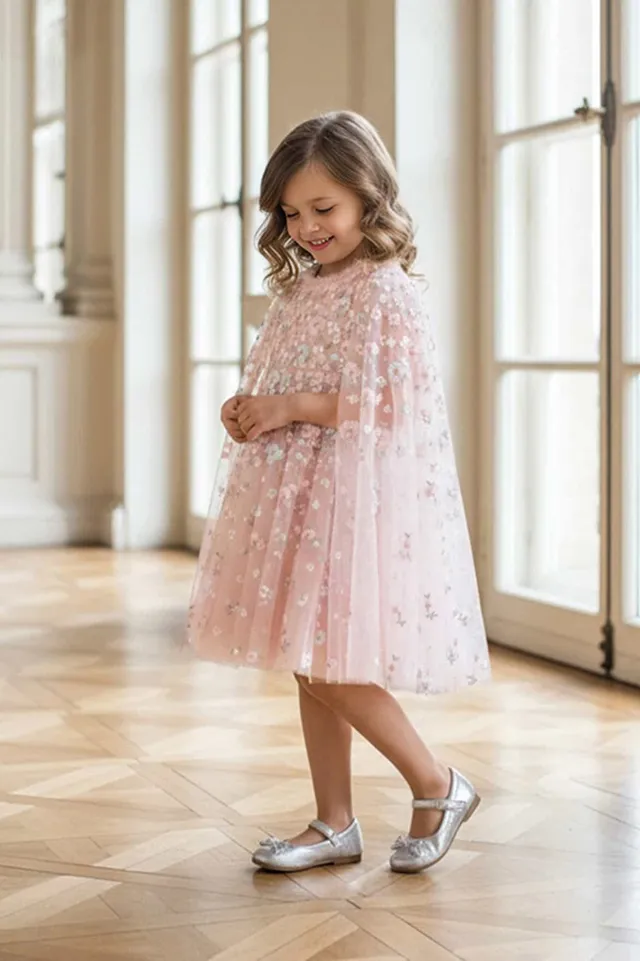 Needle & Thread Dahlia Ditsy Dress sukienka dziewczęca różowa