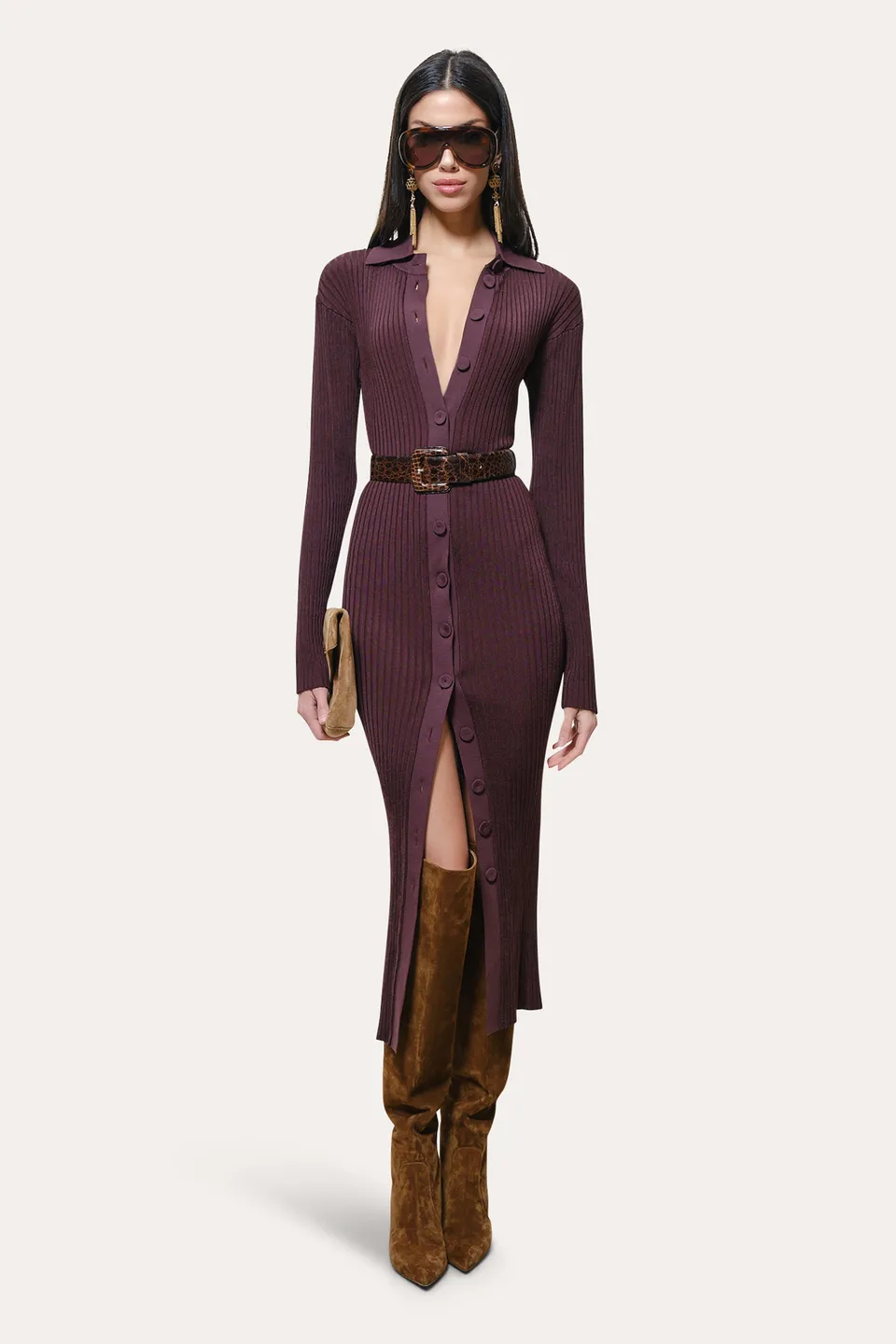 Elie Tahari Roxanne E35YR606 sukienka midi bordowa XS-XL