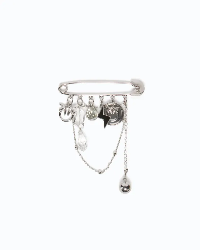 Pinko Brooch Metal broszka łańcuszki zawieszki