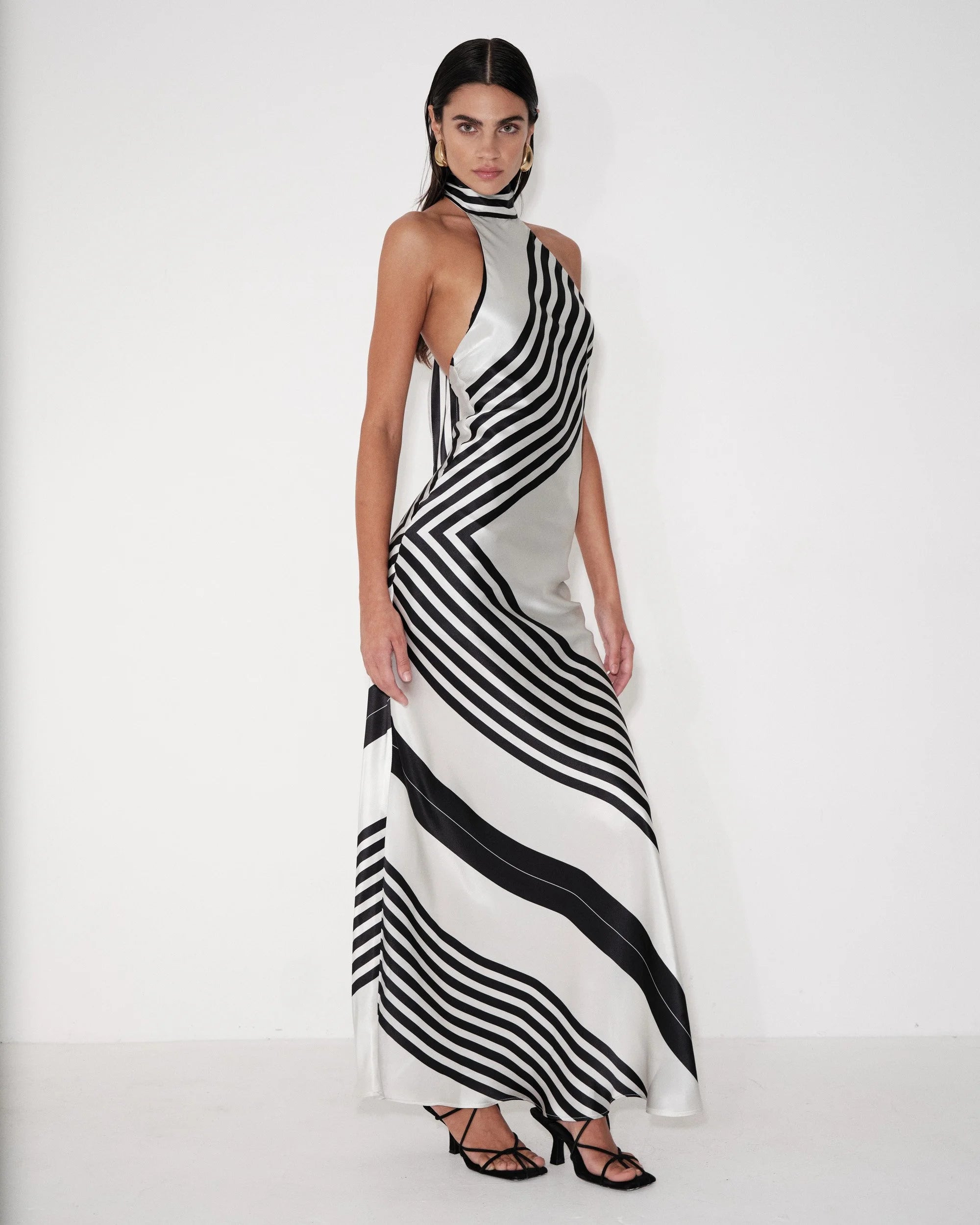 Delfi Collective Sonya sukienka paski maxi