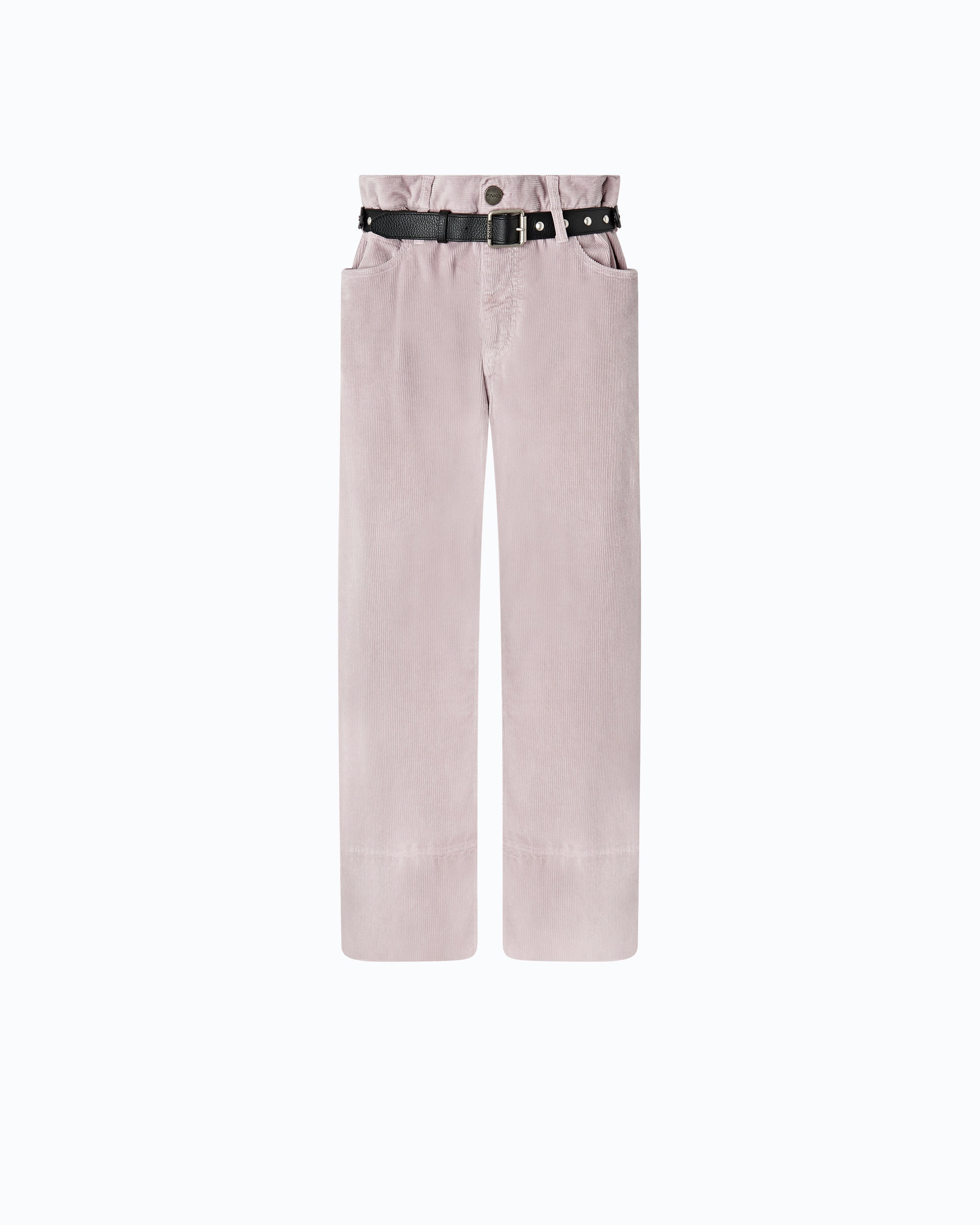 Pinko Cyntia Cropped spodnie sztruksowe z paskiem