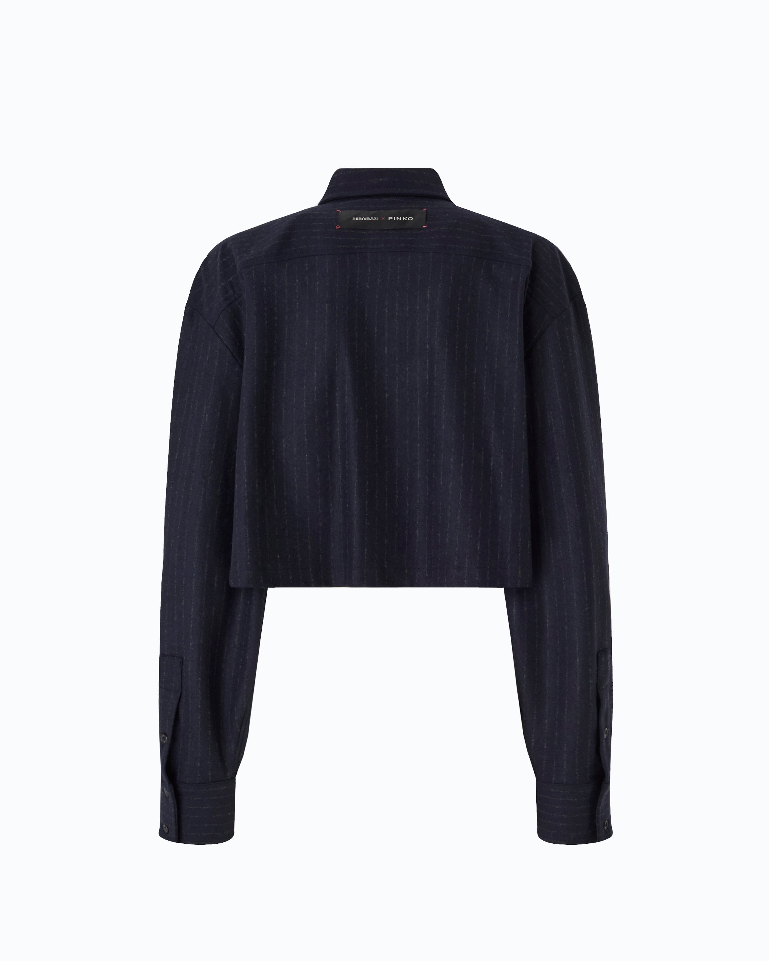 Pinko Taurasi Shirt koszula cropped niebieska prążka