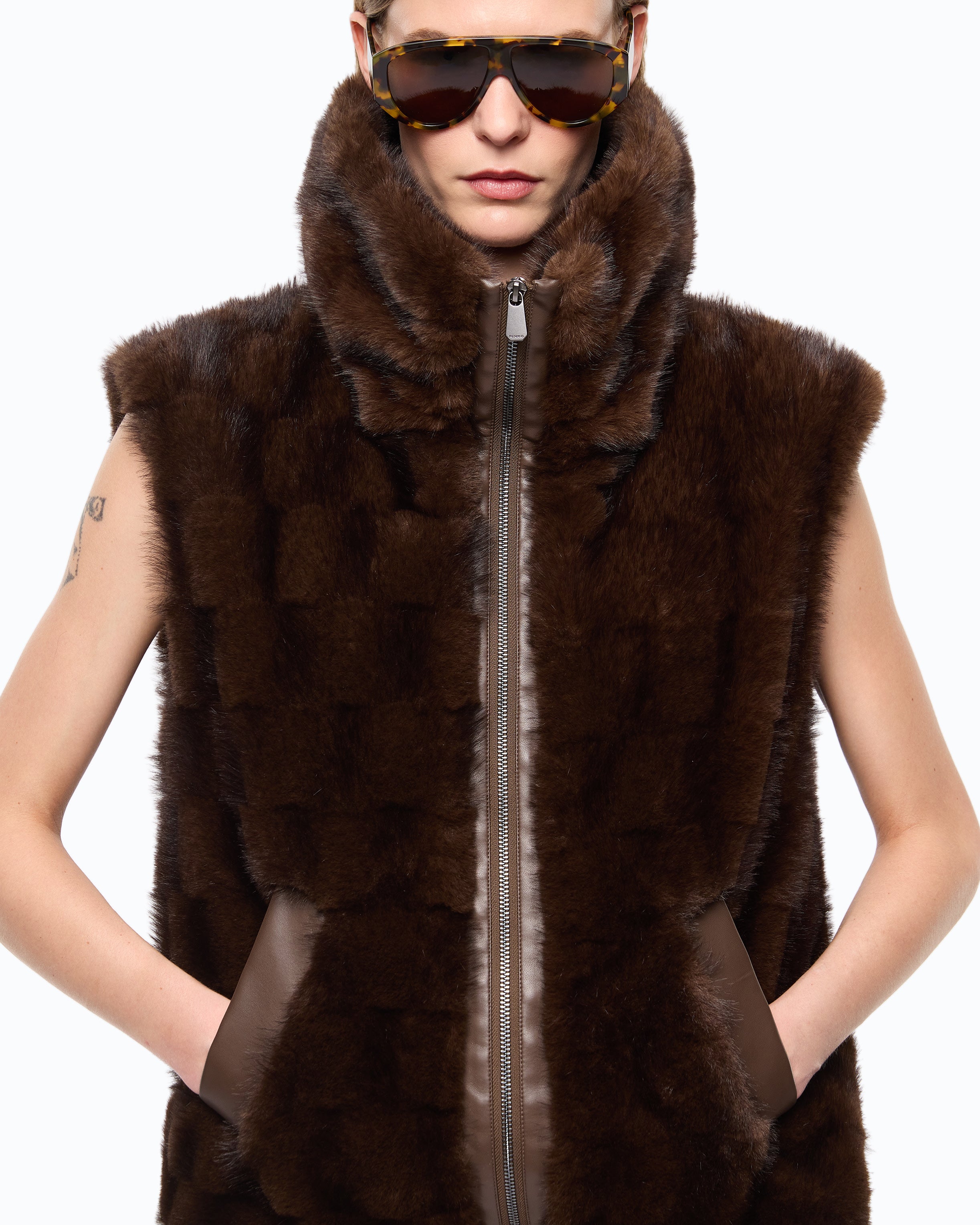 Pinko Glossinia Vest kamizelka brązowa