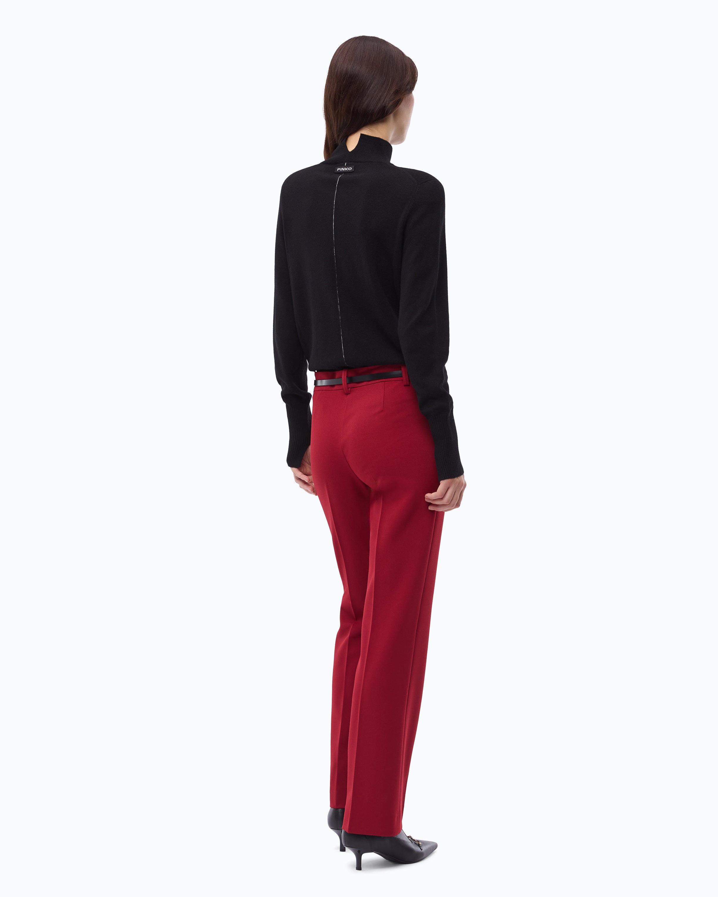 Pinko Nizza Sweater sweter czarny z golfem wełna kaszmir