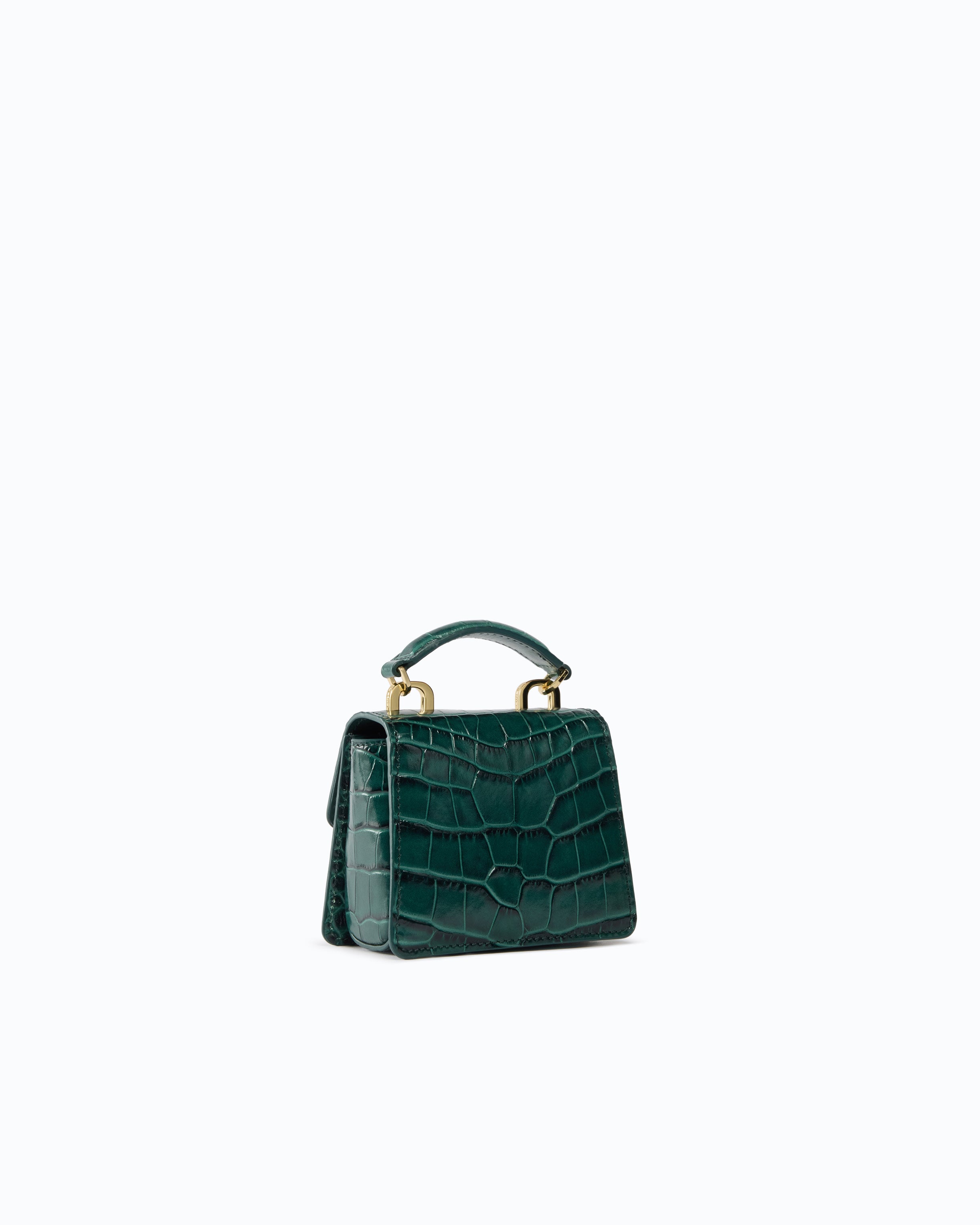 Pinko Love Bag Micro torebka skórzana krokodyl Top Handle