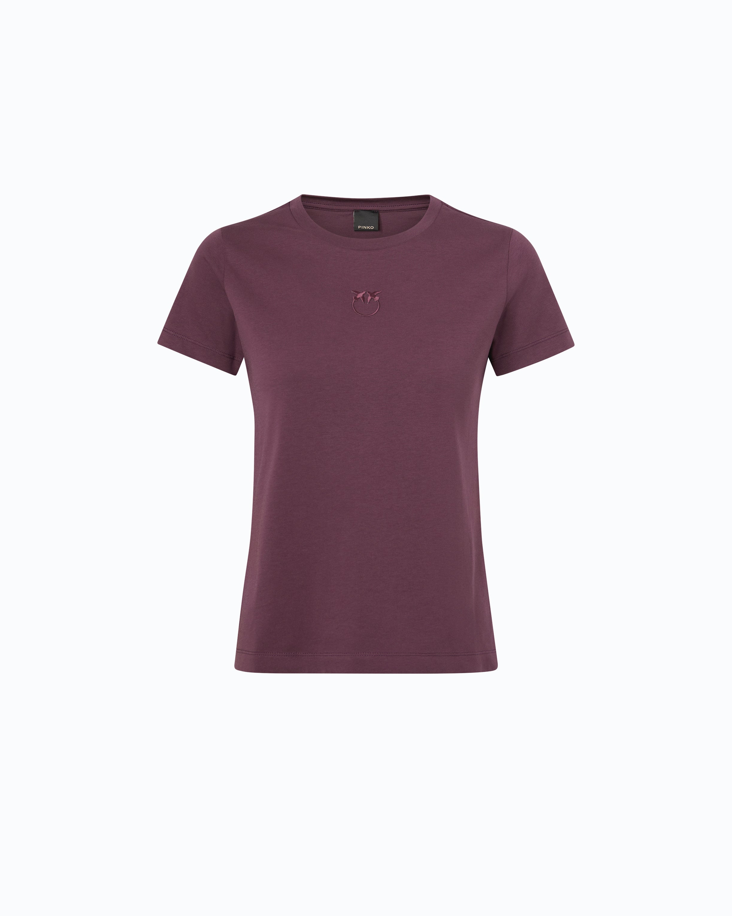Pinko Bussolotto T-shirt bawełniany bordowy z logo