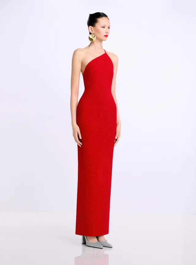 Solace London Alexandra Maxi sukienka bordowa rubinowa