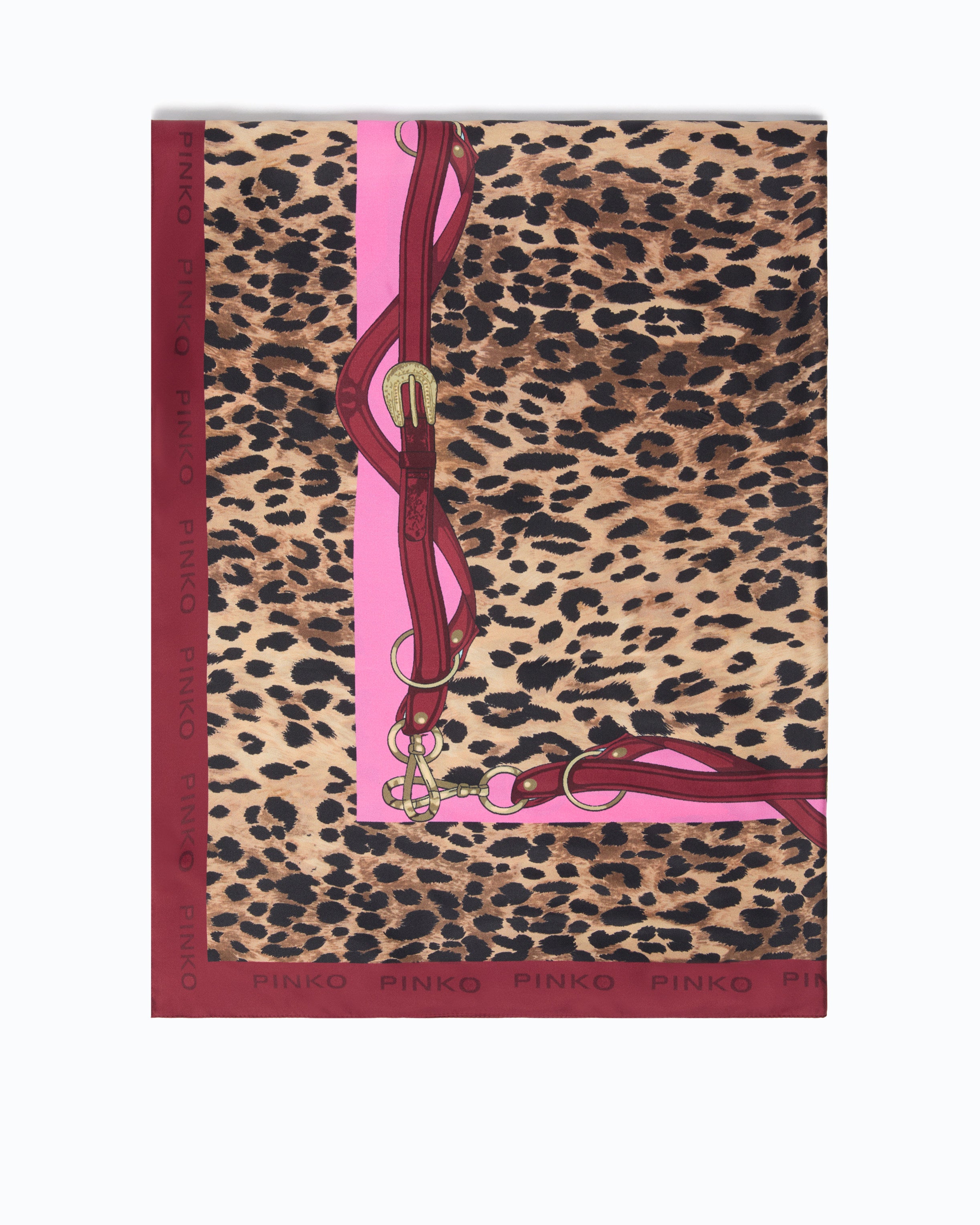 Pinko Limbo Scarf apaszka jedwabna w cętki kolorowa