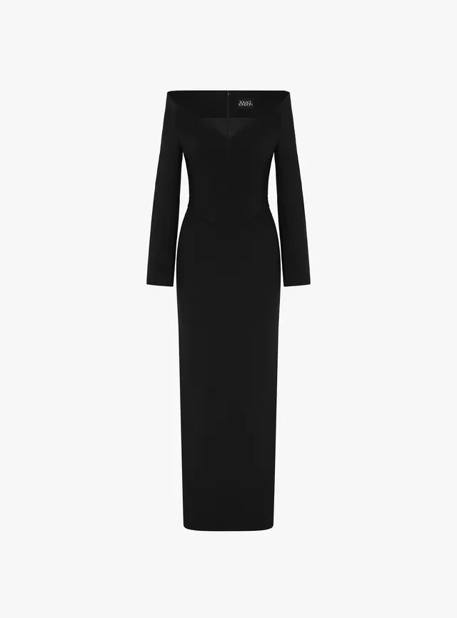 SOLACE LONDON Martine sukienka wieczorowa czarna maxi