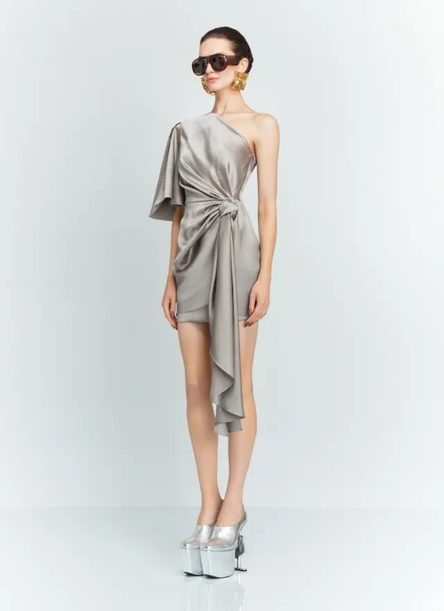 Solace London Marcie sukienka srebrna mini