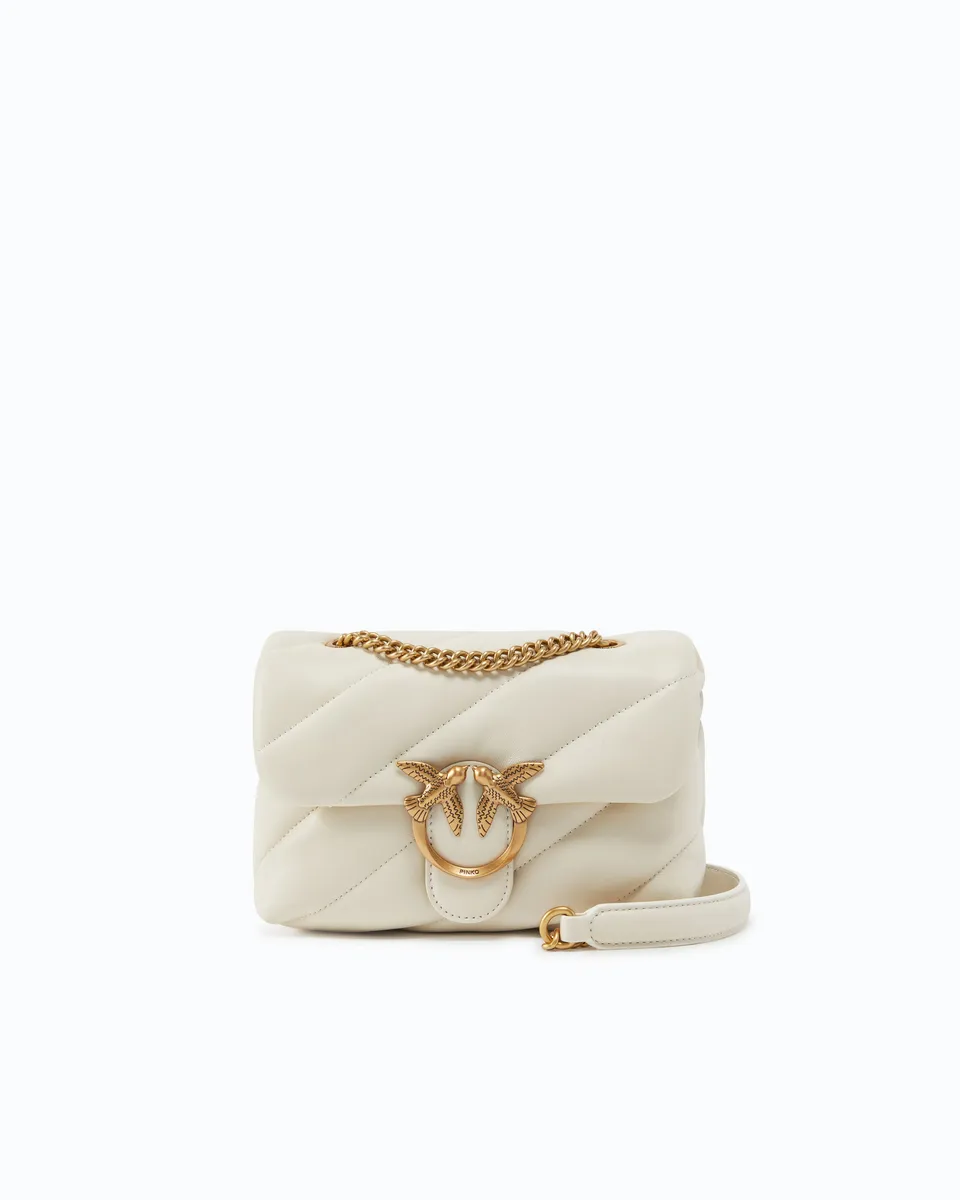 Pinko Love Bag Puff torebka mini biała pikowana